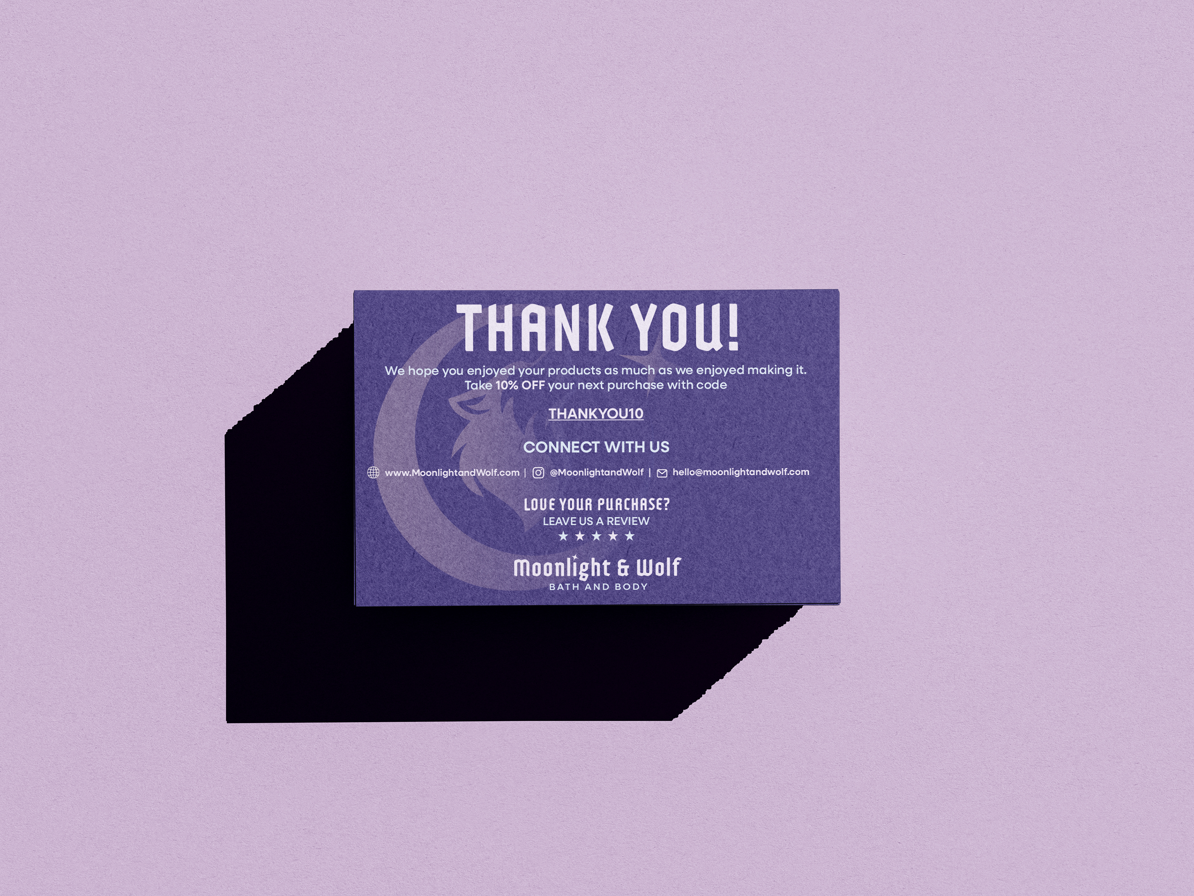 Back of Thank you card