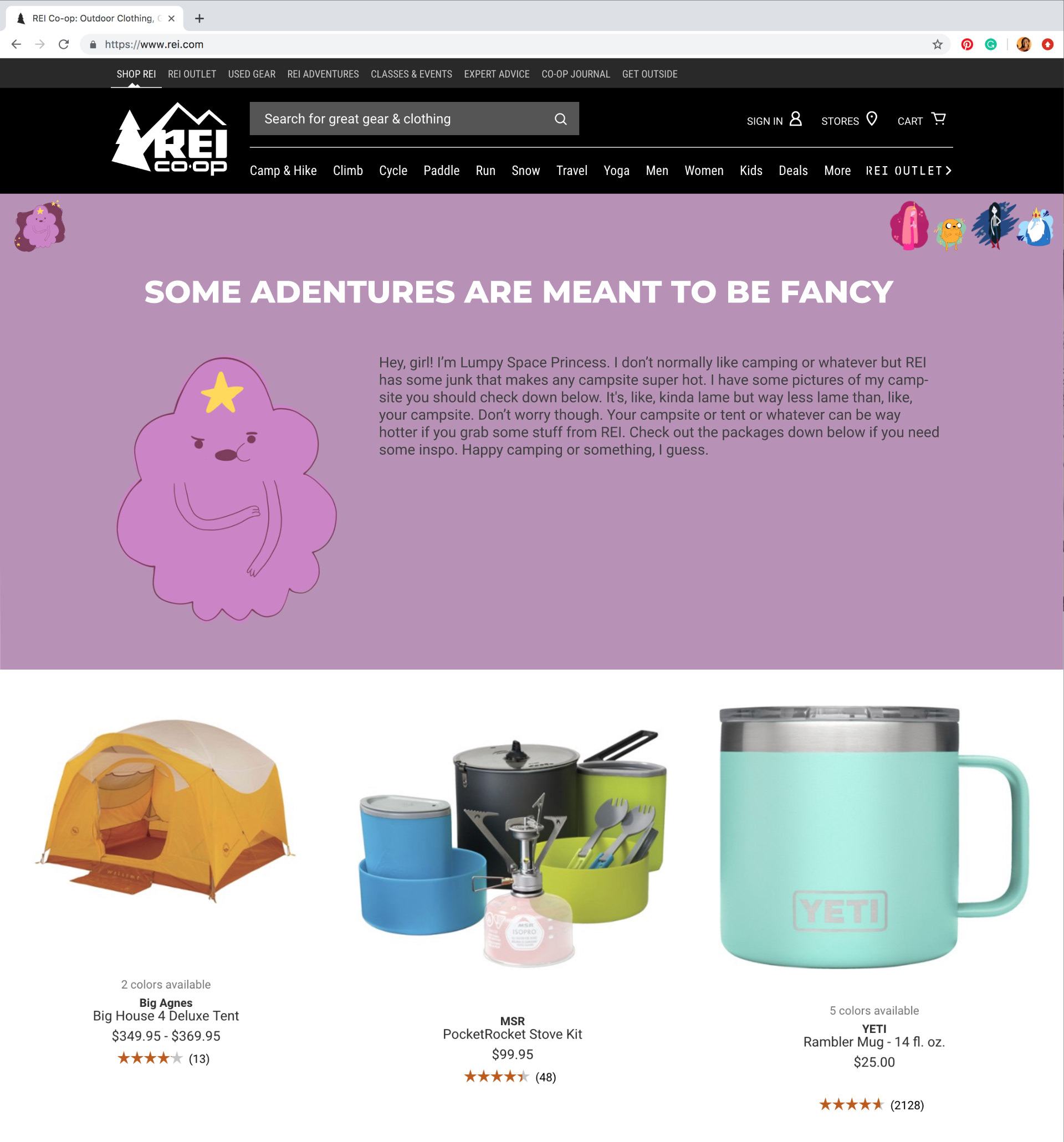 Adventure Time Web Takeover | Fancy Adventures with LSP