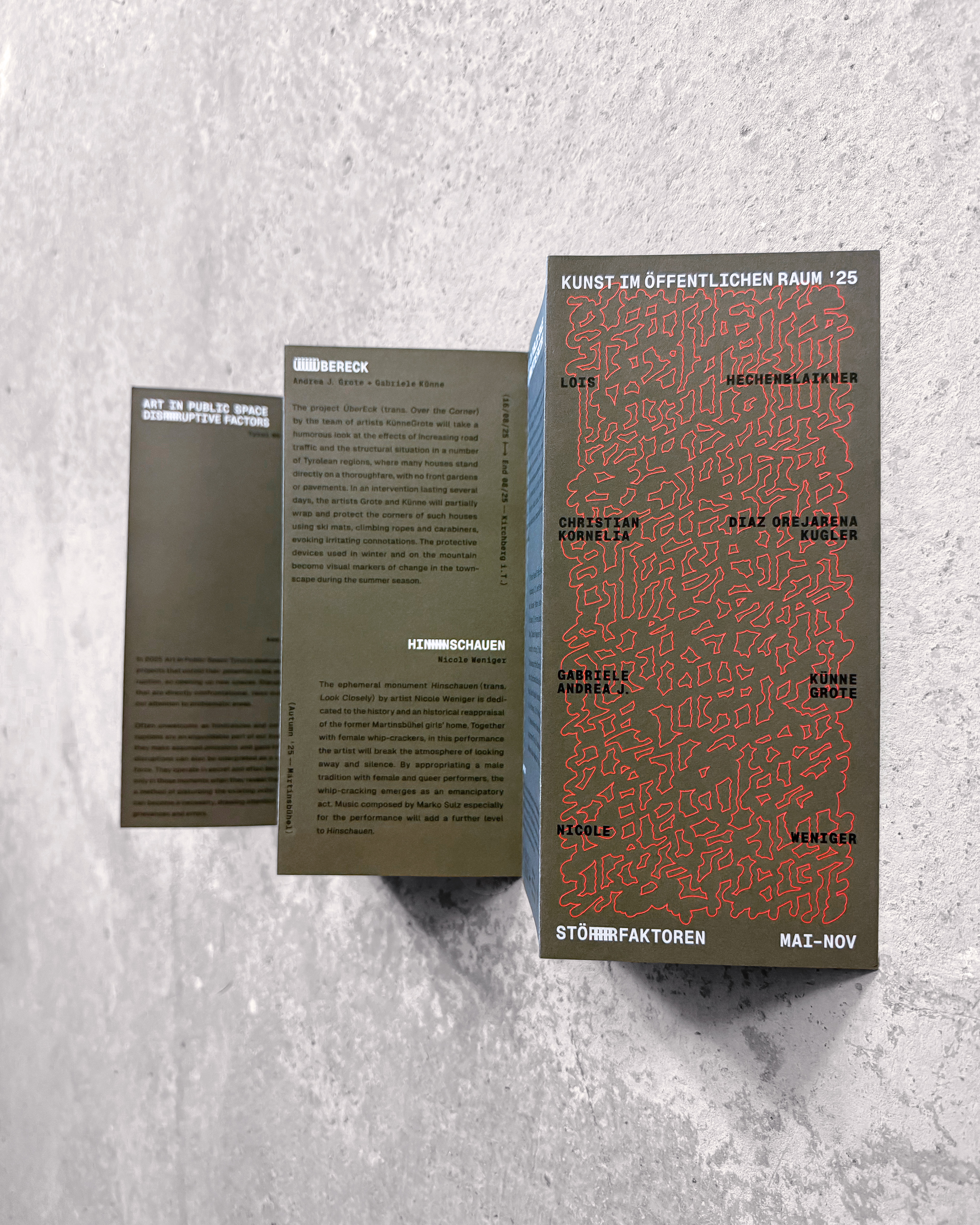 Event folder design for KÖR 25 Tirol, optimized for print with high-contrast graphic design and clear event branding.