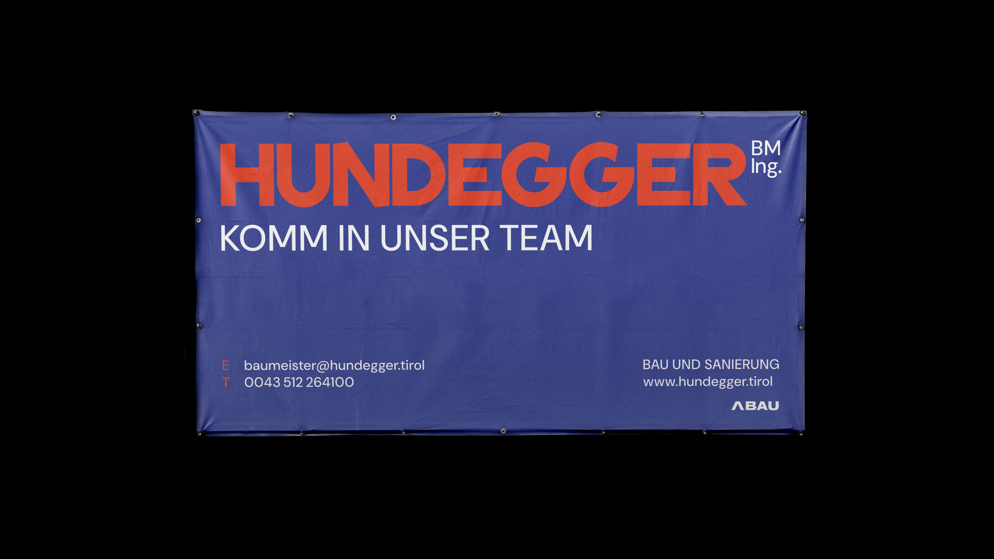 Baumeister Ing. Hundegger Innsbruck baubanner design