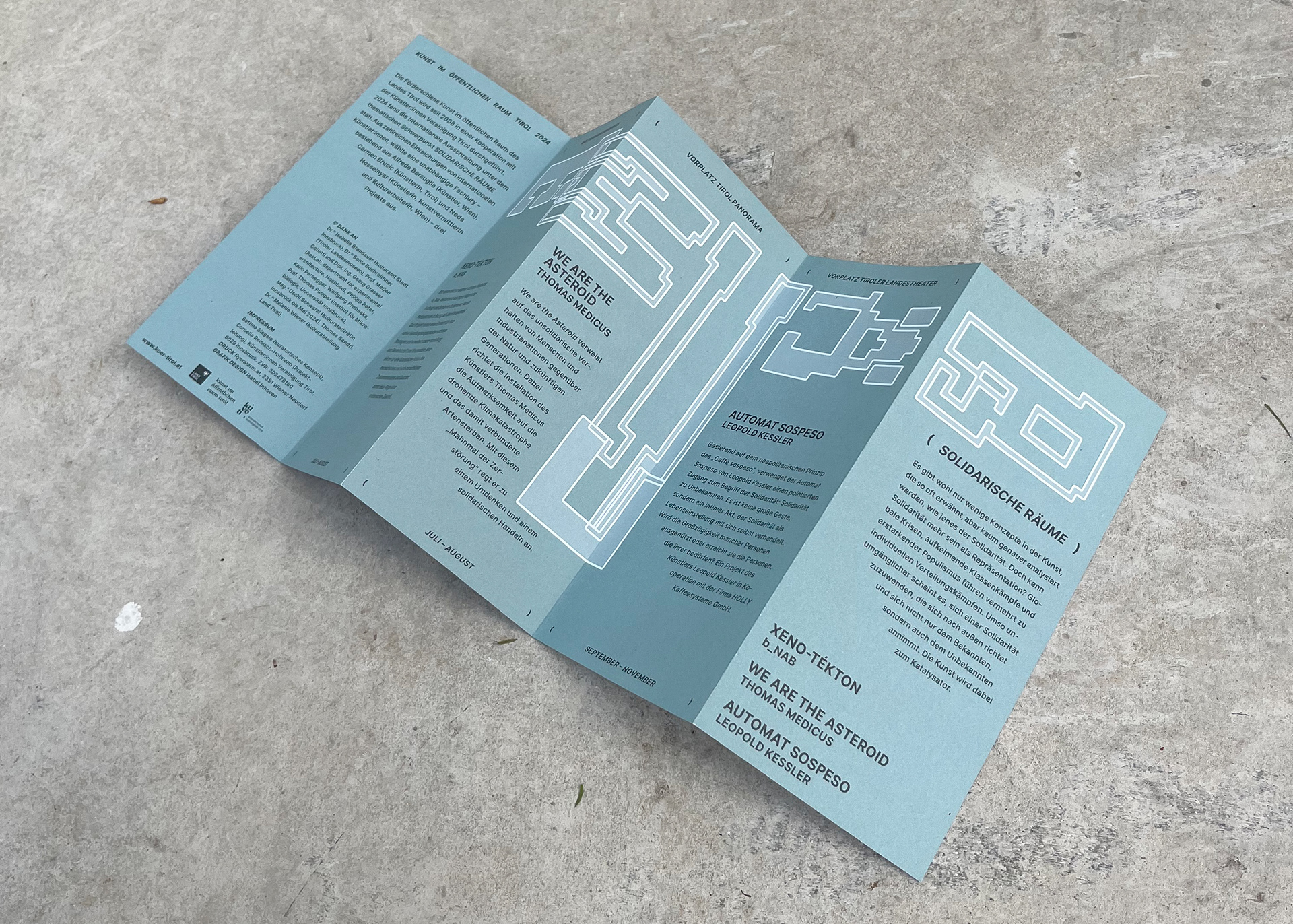 Event folder design with expressive typographic wordmark for KÖR 24, using bold letterforms to explore the role of community in urban public spaces.