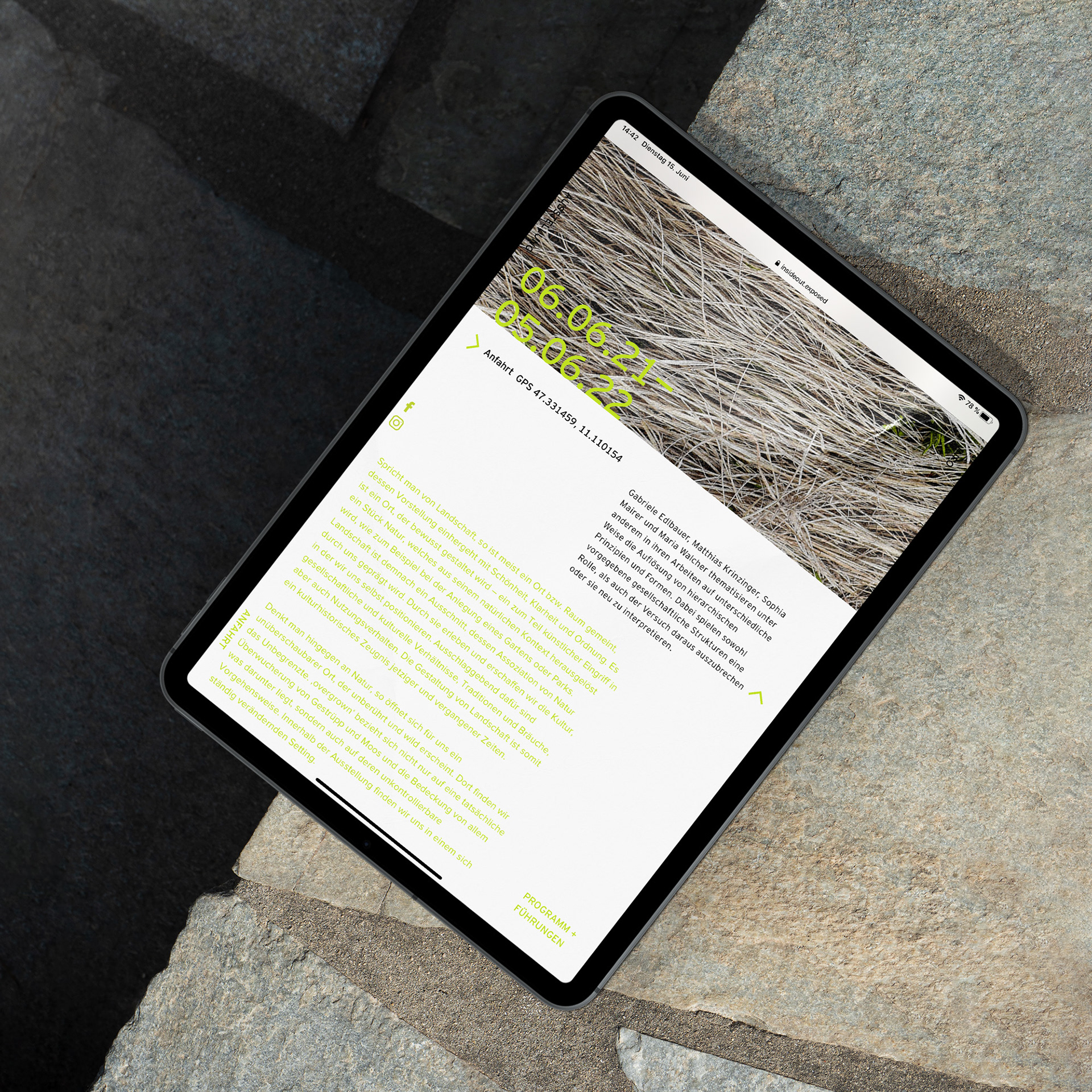 overgrown outdoor ausstellung website design buchen telfs