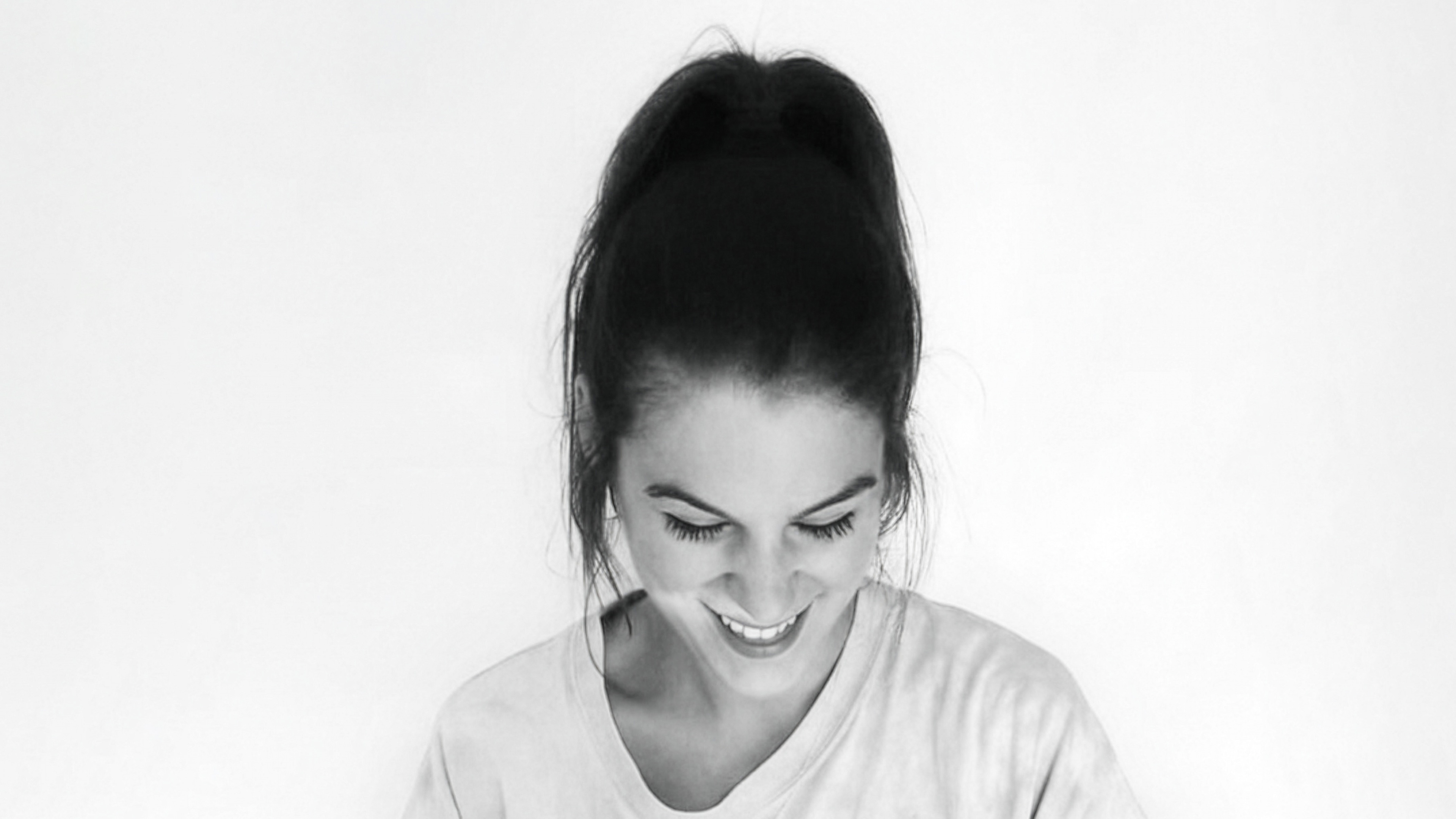 Isabel Inhoven, copywriter and graphic designer, in her Innsbruck-based branding and graphic design studio, Tyrol, Austria.