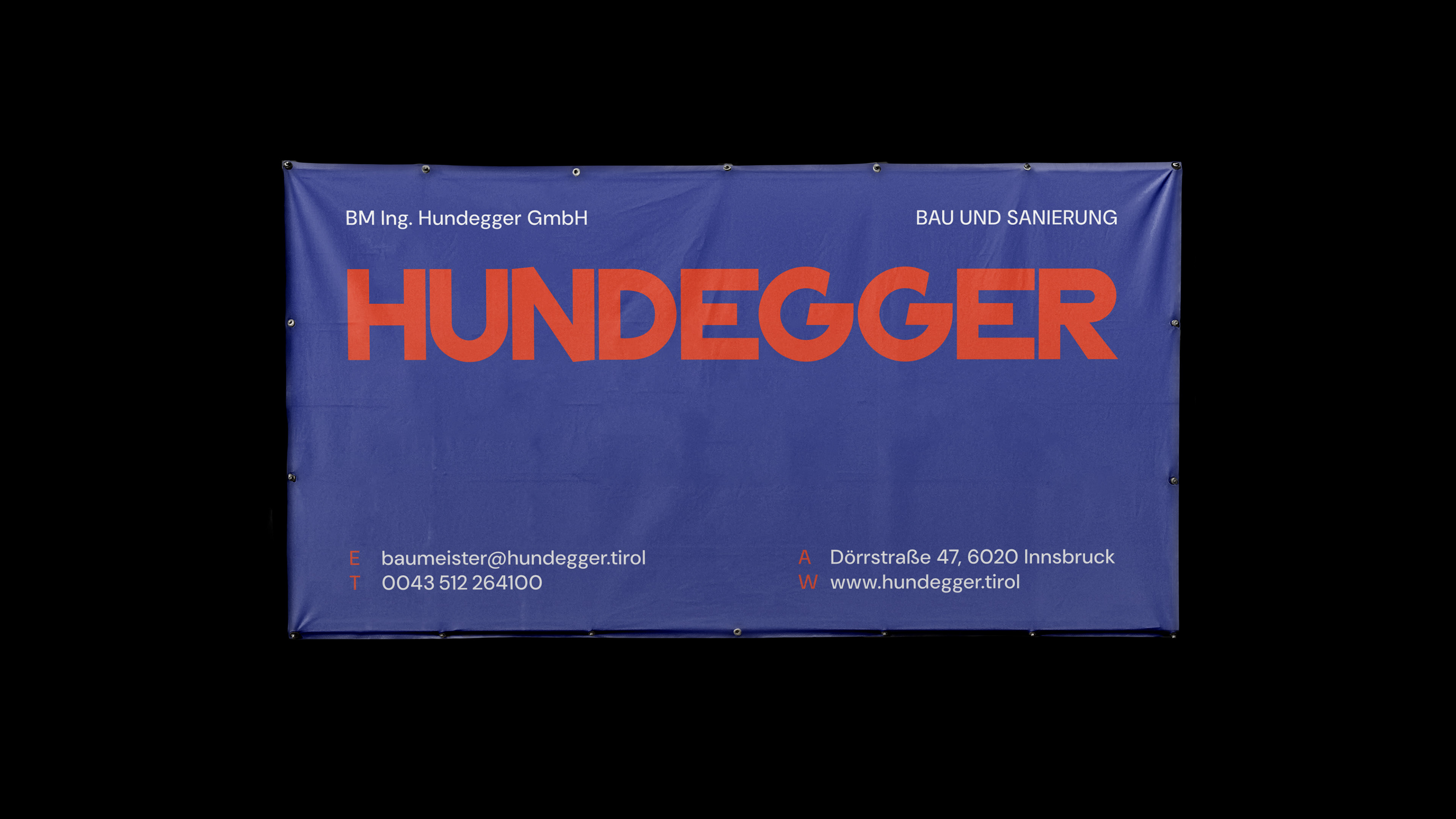 Baumeister Ing. Hundegger Innsbruck baubanner design