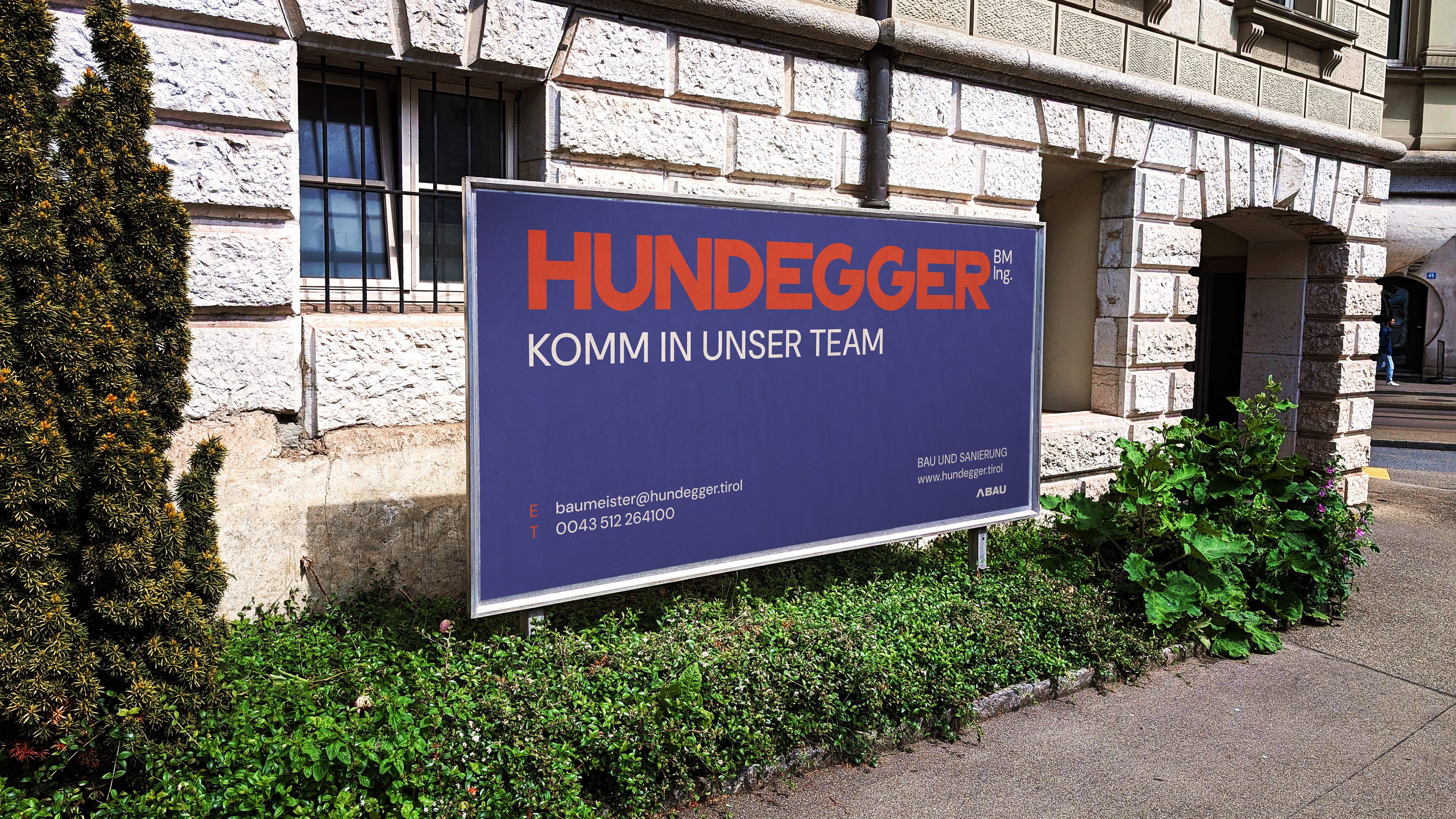 Baumeister Ing. Hundegger Innsbruck baubanner design