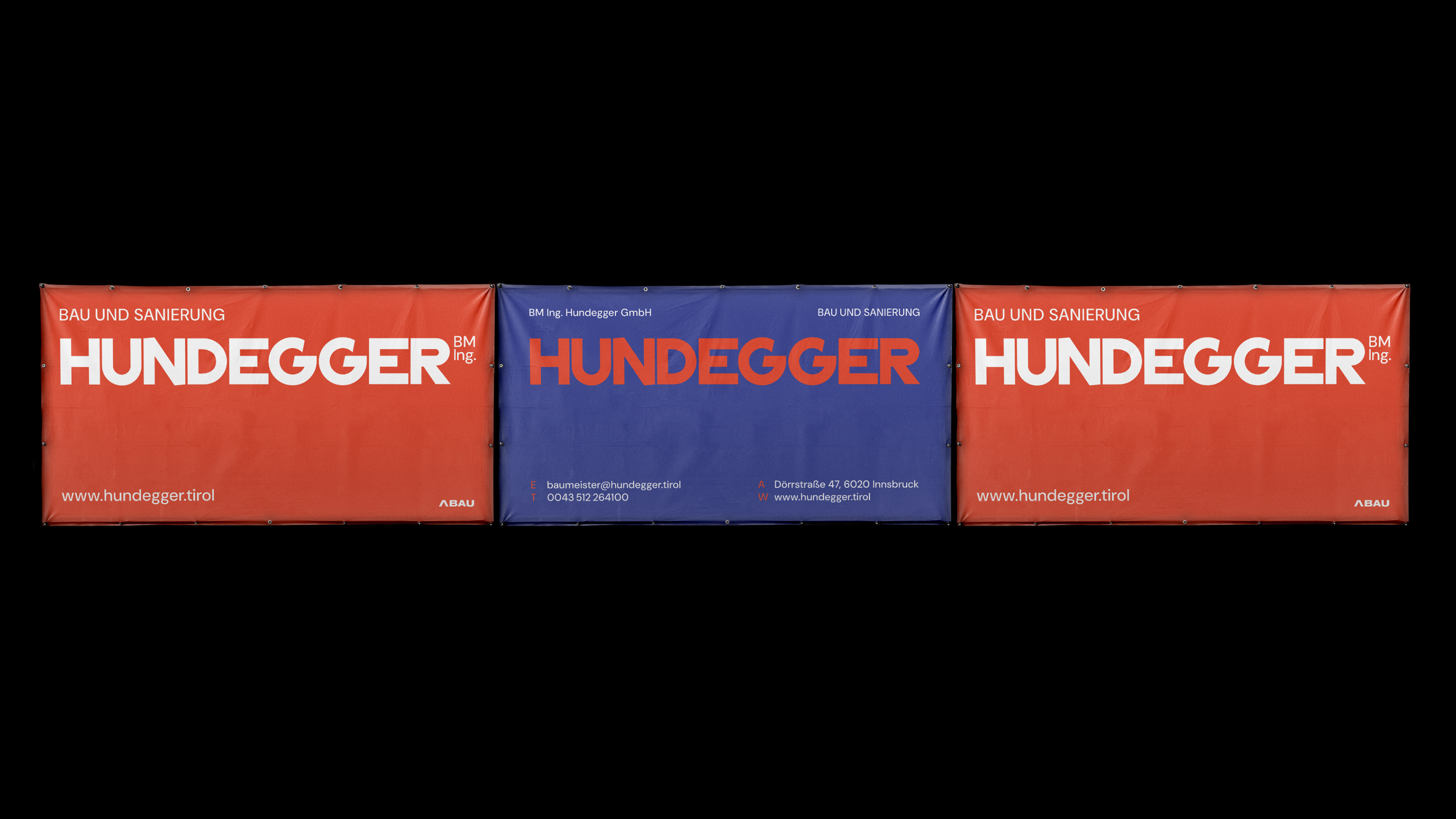Baumeister Ing. Hundegger Innsbruck baubanner design