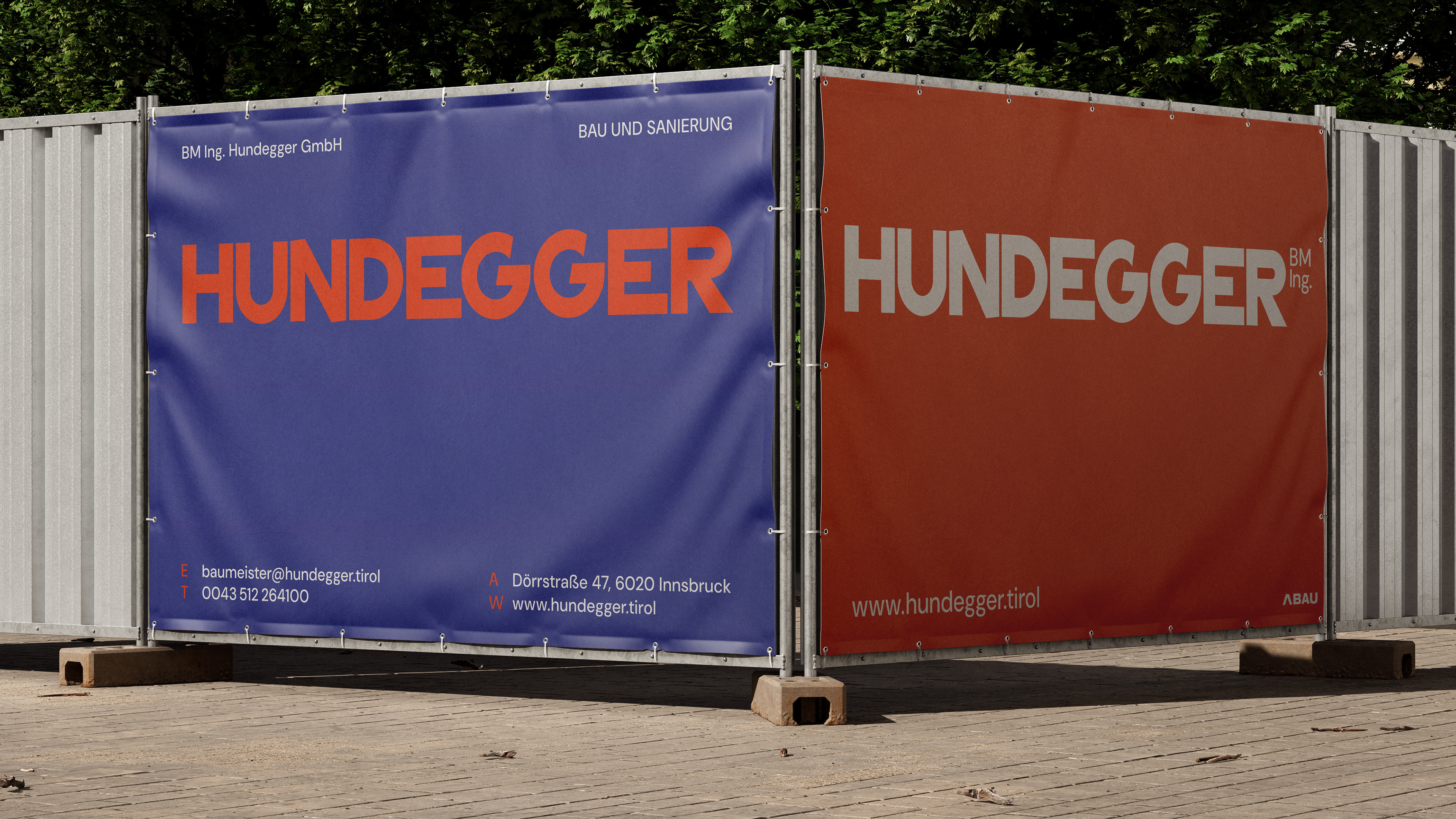 Baumeister Ing. Hundegger Innsbruck baubanner design