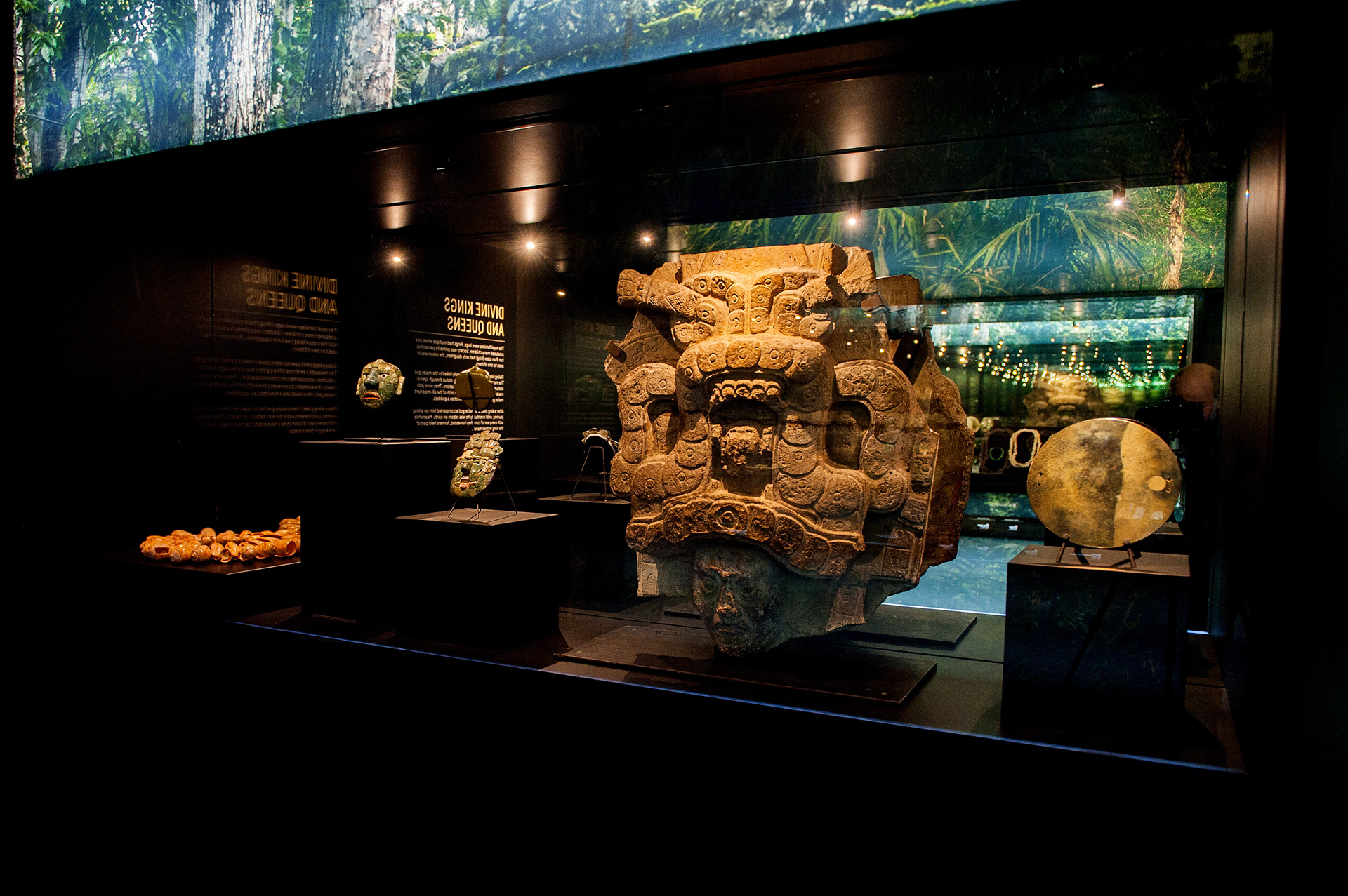 Exhibition graphics newly adapted by Isabel Inhoven for US audiences, demonstrating a sophisticated layering of information and immersive mood visuals.