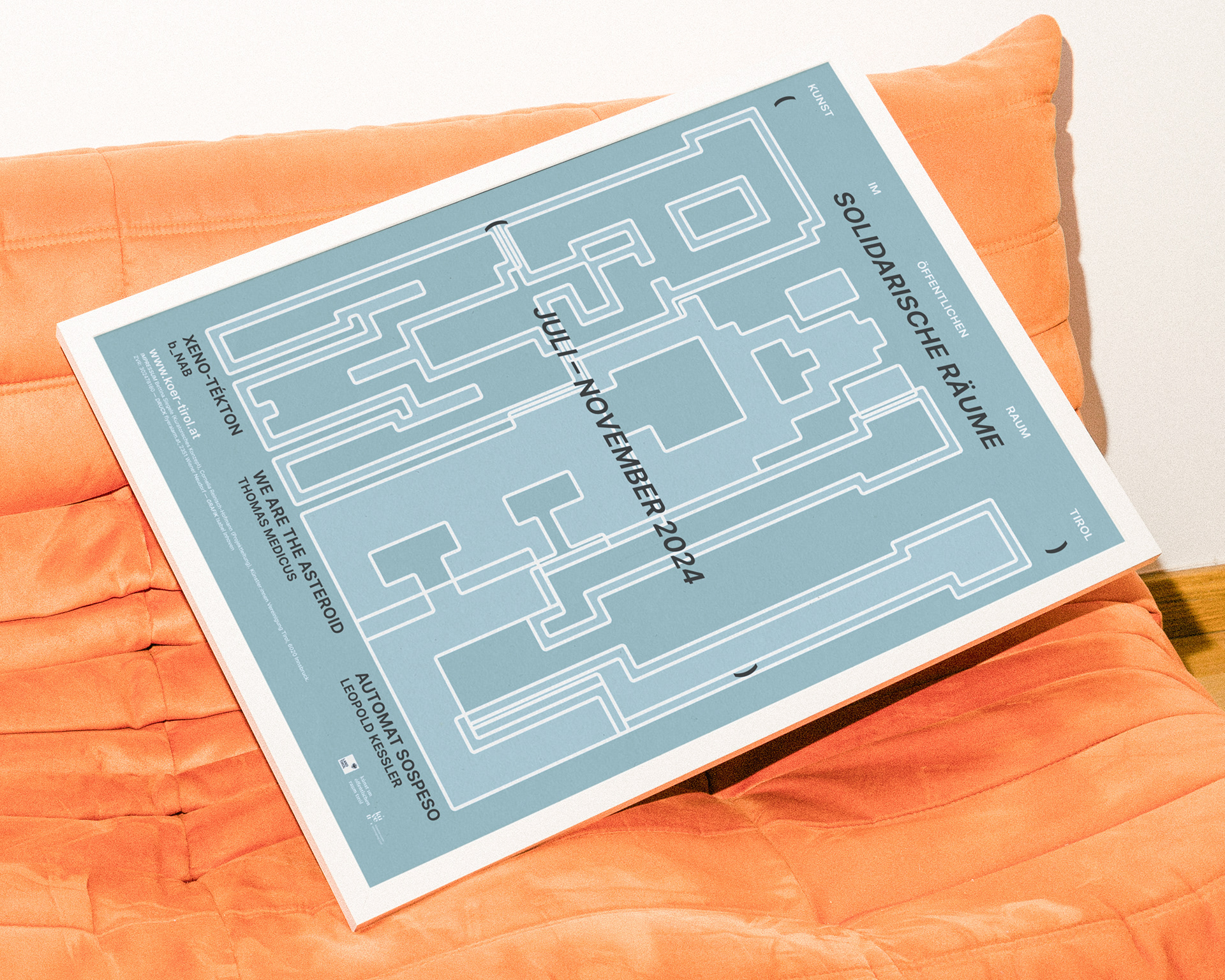 Large-scale event poster for KÖR 25 featuring expressive, kinetic typography and high-contrast colors for a Tirol public art exhibition.