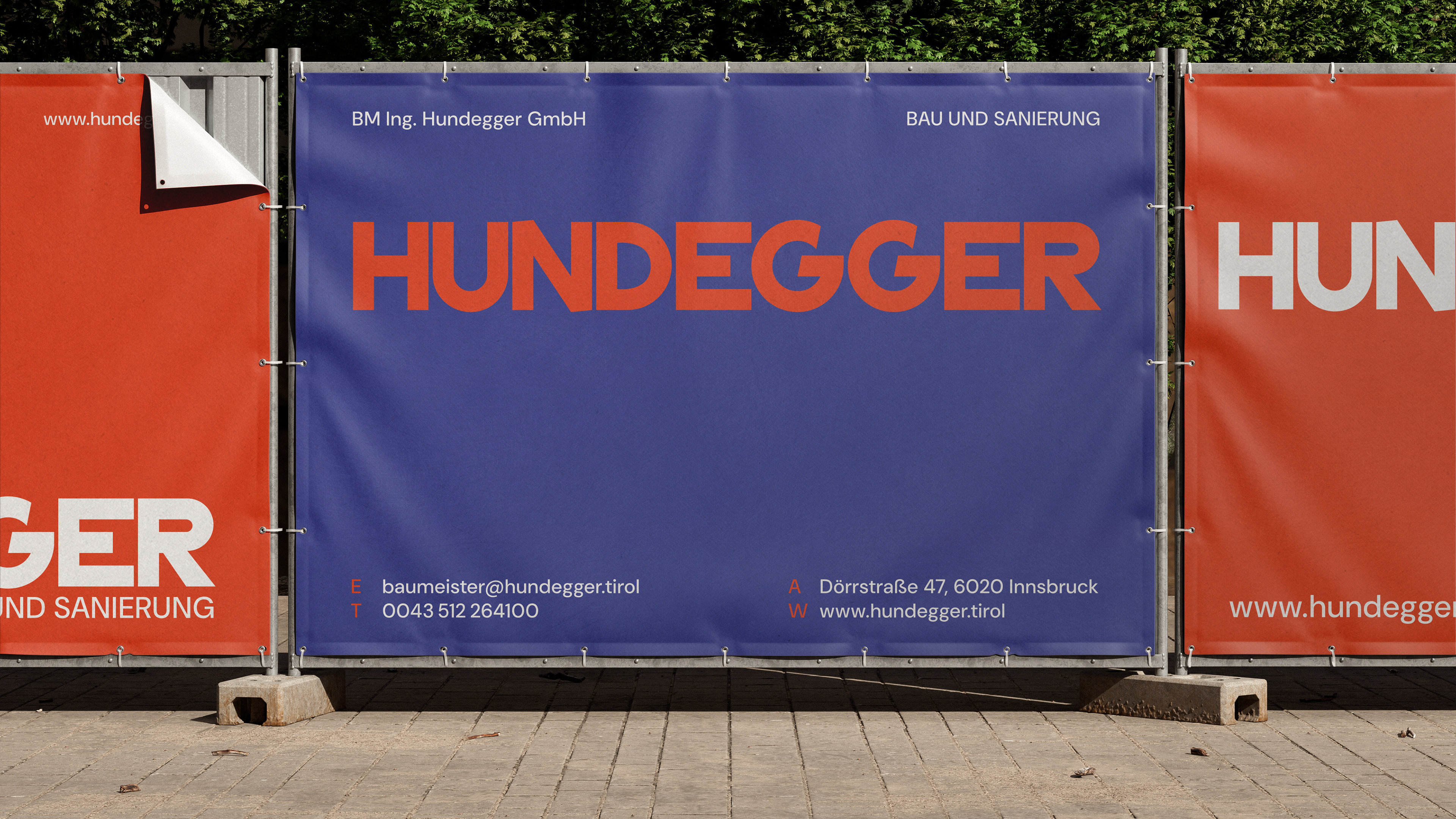 Baumeister Ing. Hundegger Innsbruck baubanner design