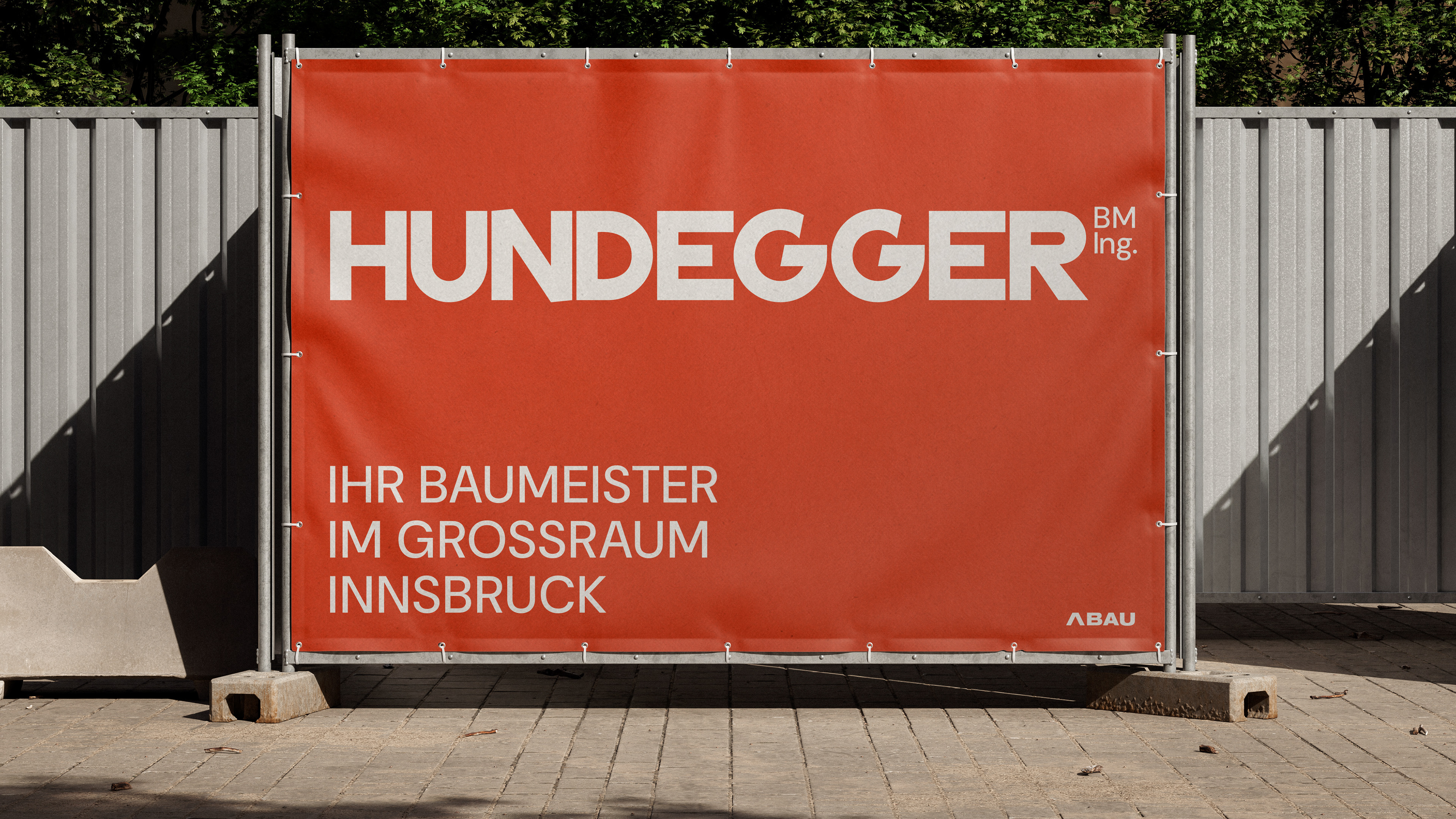 Baumeister Ing. Hundegger Innsbruck baubanner design