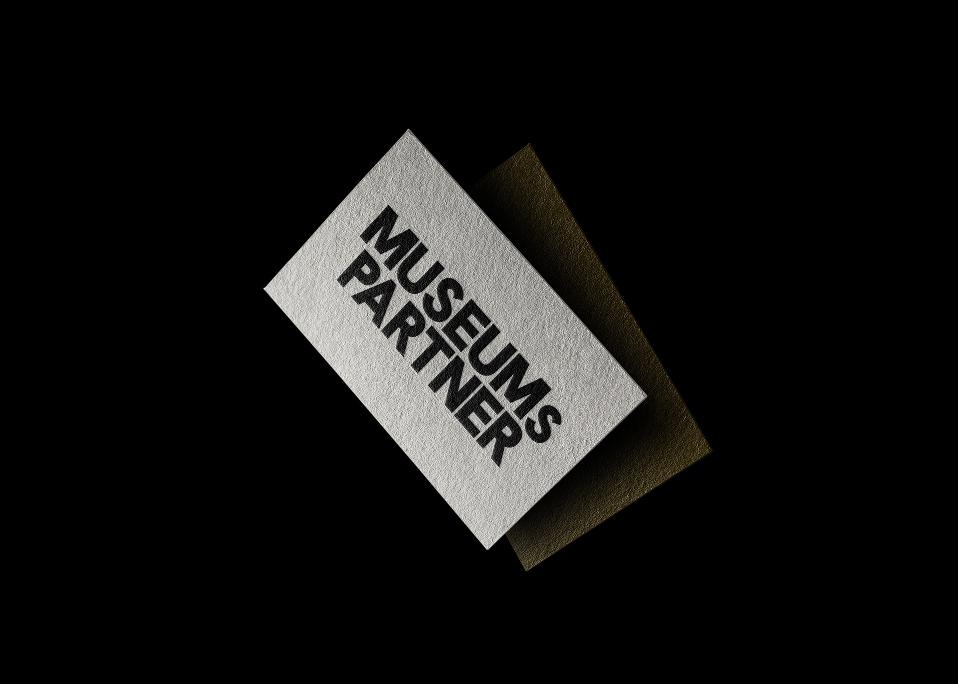 Museumspartner wordmark embossed on business card