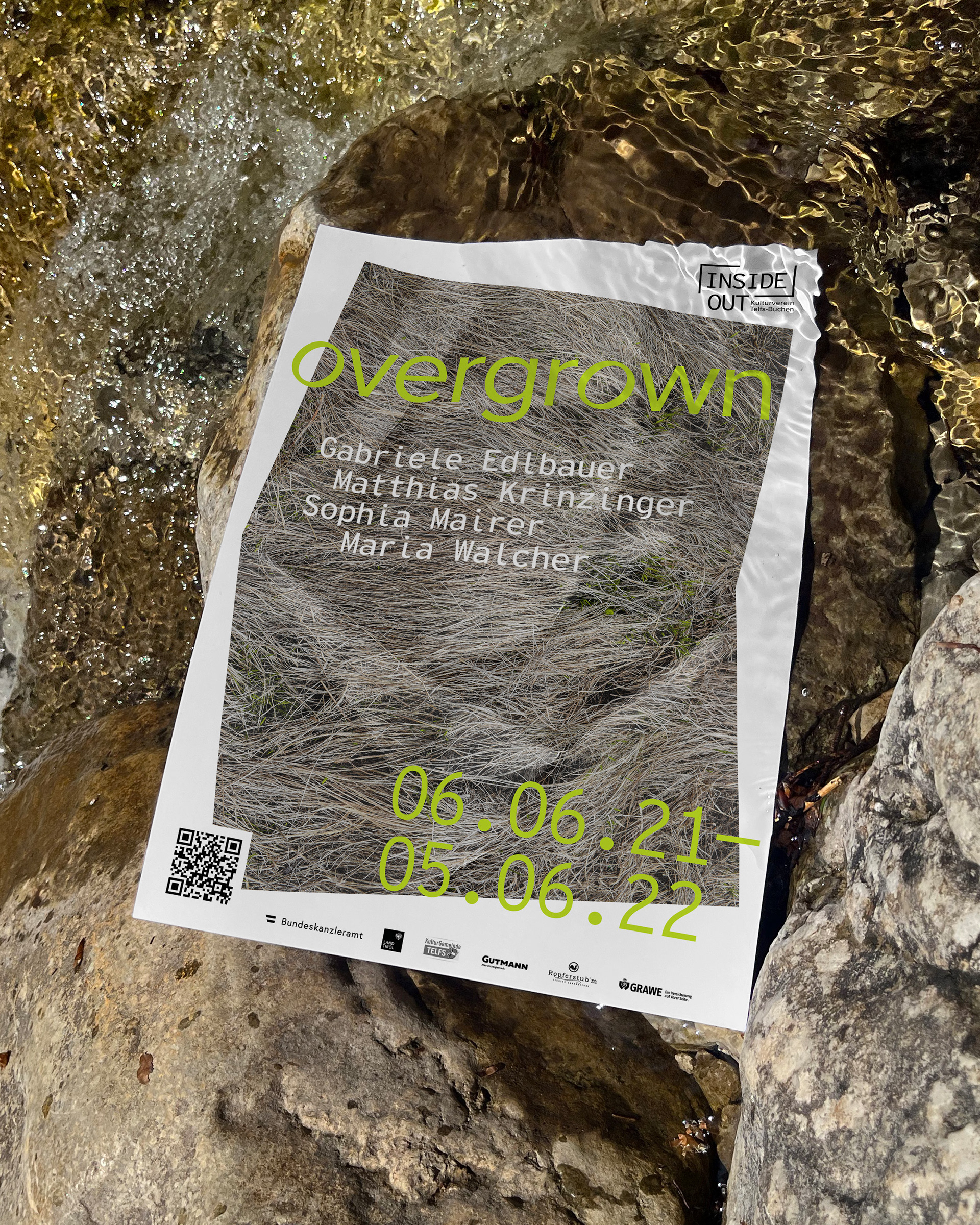 overgrown ausstellungsplakat buchen telfs