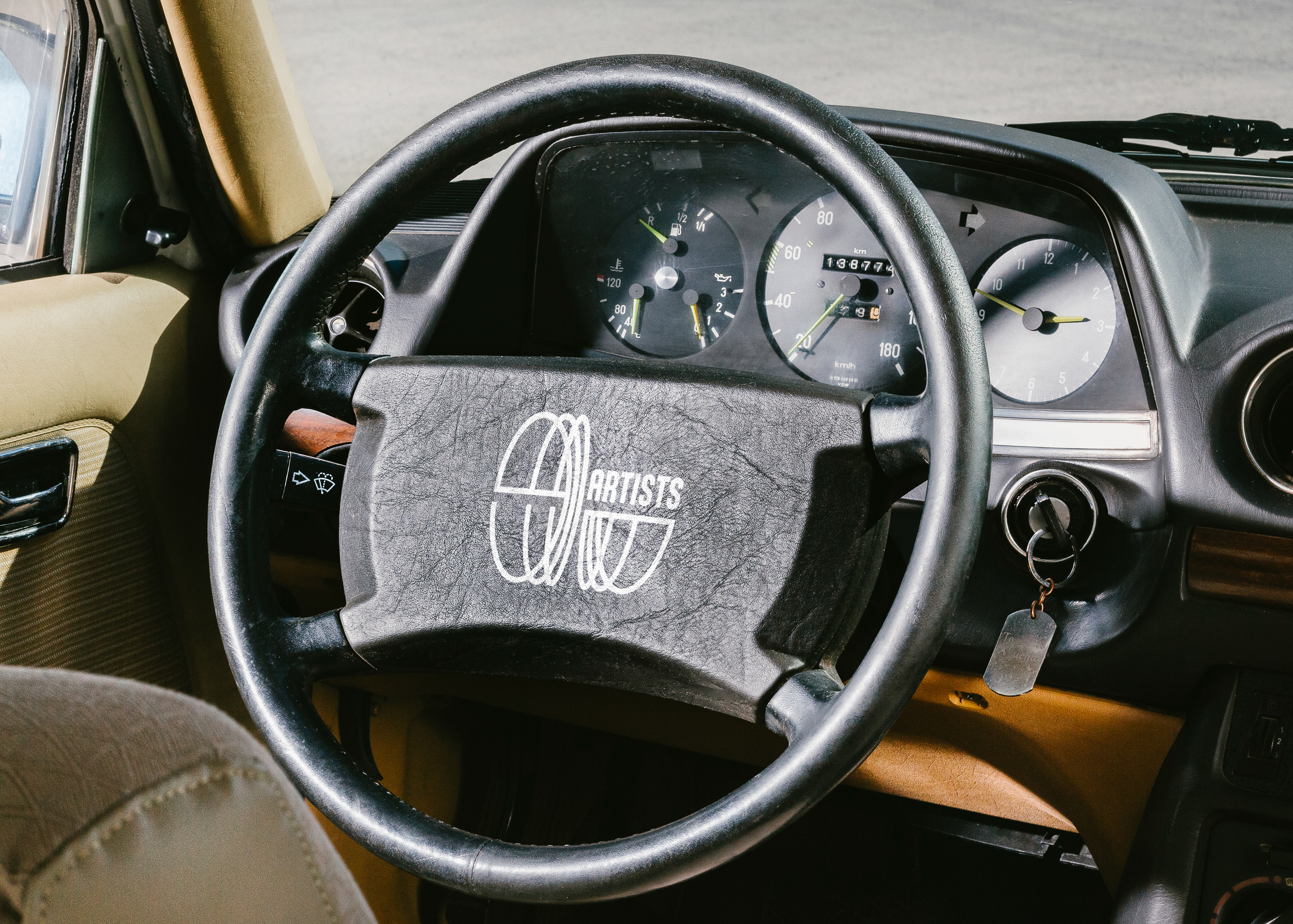 EUartists tour managment logo on steering wheel