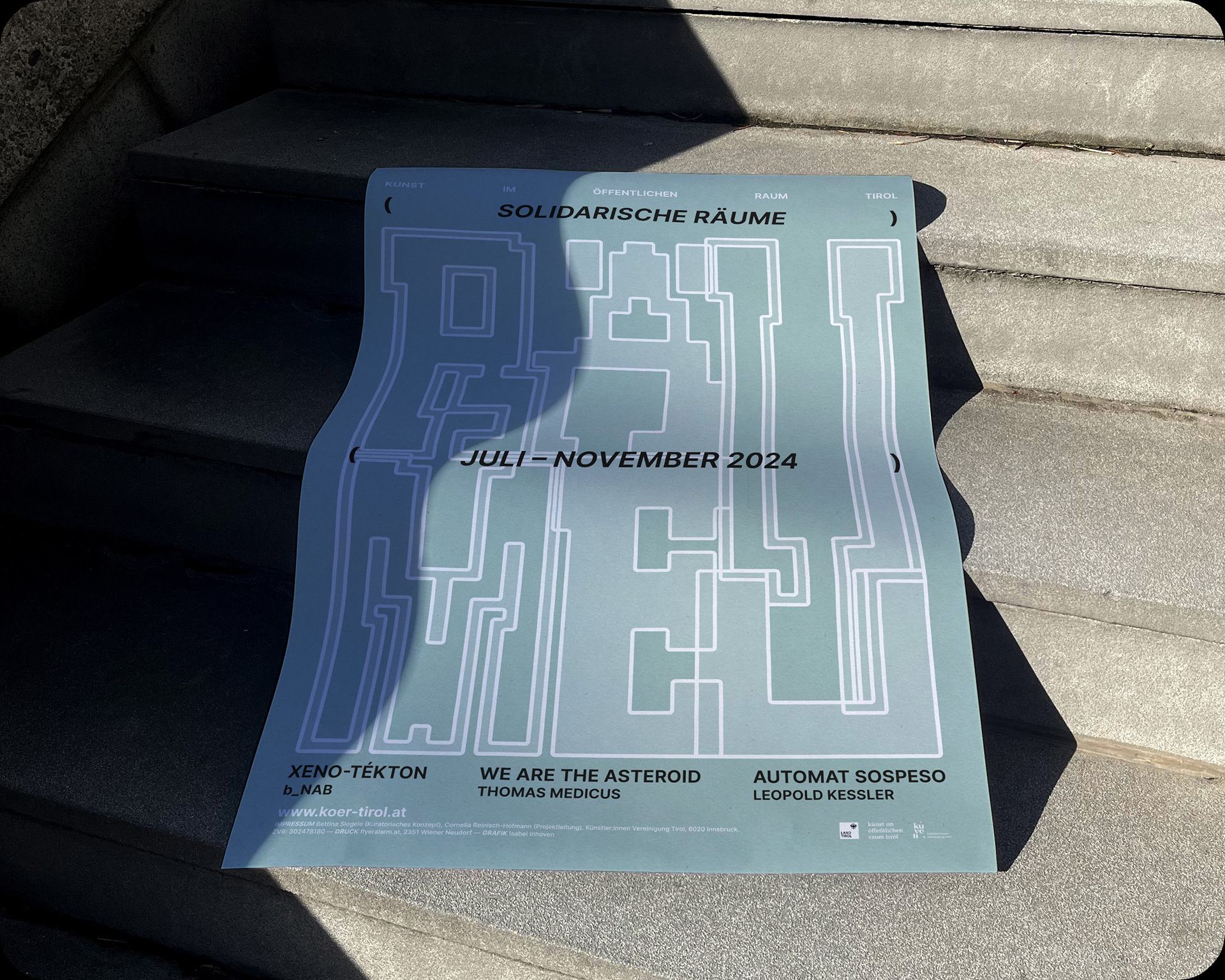 Art in Public Space Tyrol Kunst im öffentlichen Raum KÖR 2024 Plakat Design