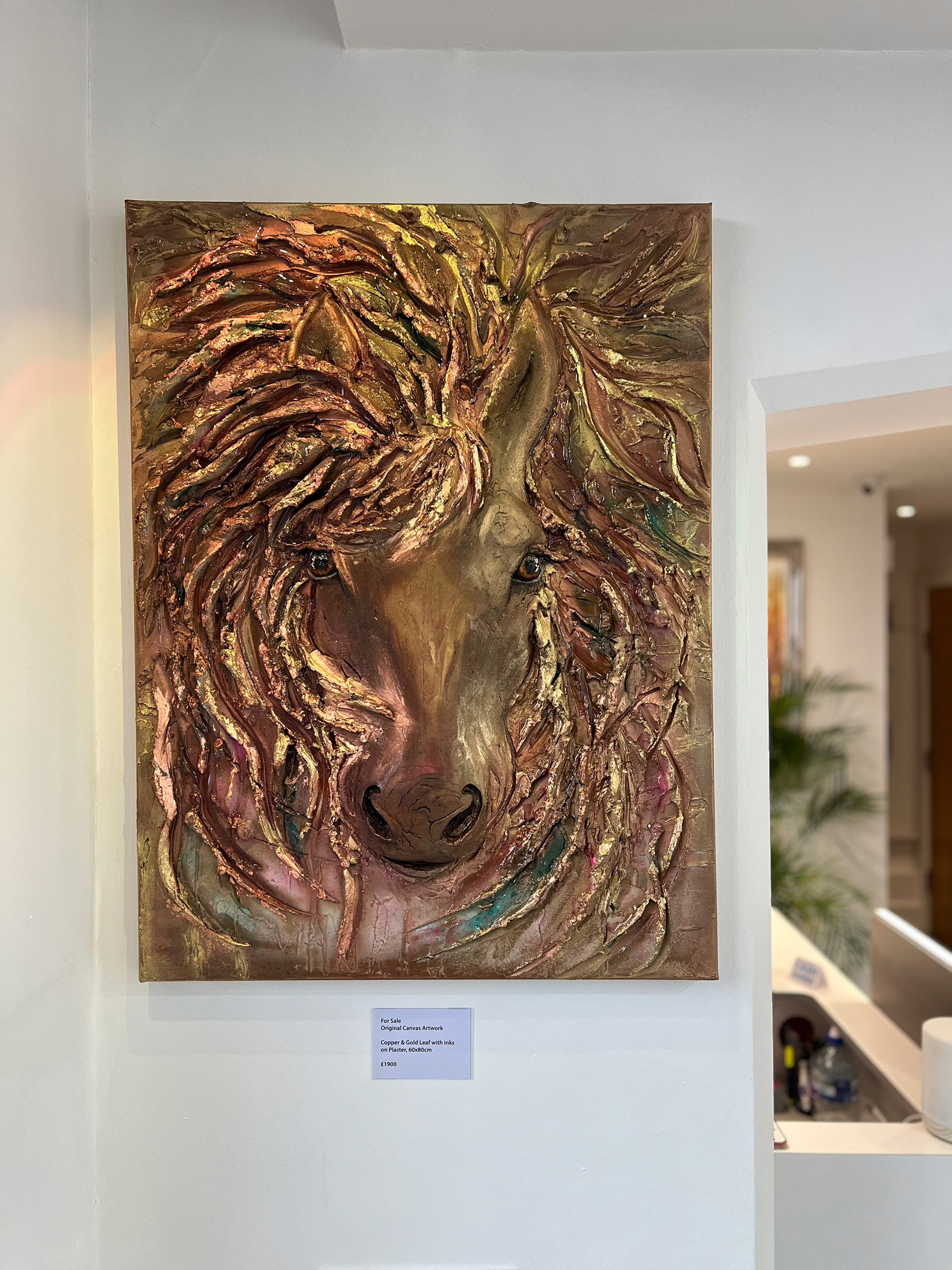 For Sale - Original Canvas Artwork - Copper & Gold Leaf with inks, and Resin on Plaster - 60x80cm - £1900 - A beautiful bespoke one off piece