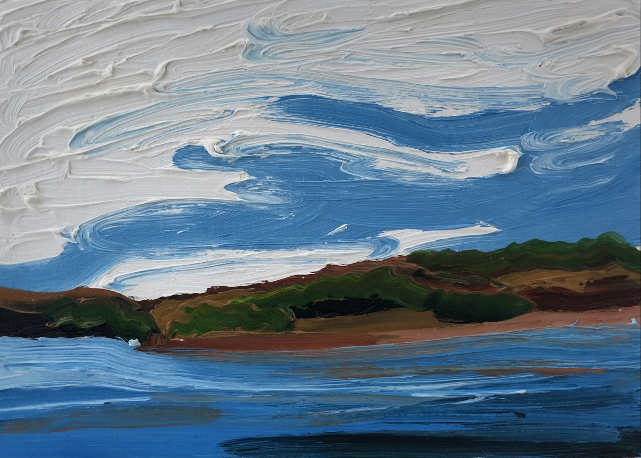 North Saskatchewan River, A Little Bit of Everything, oil on board, 5 X 7", 2014