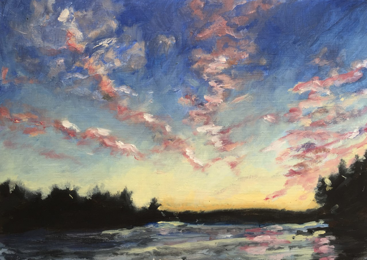 Lake Muskoka, A Little Bit of Everything, oil on board, 5 X 7", 2016, Status: in private collection