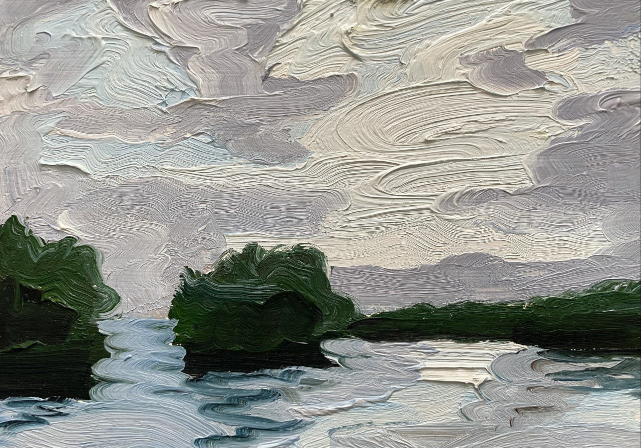 Grey Reflections, A Little Bit of Everything, oil on board, 5 X 7", 2014