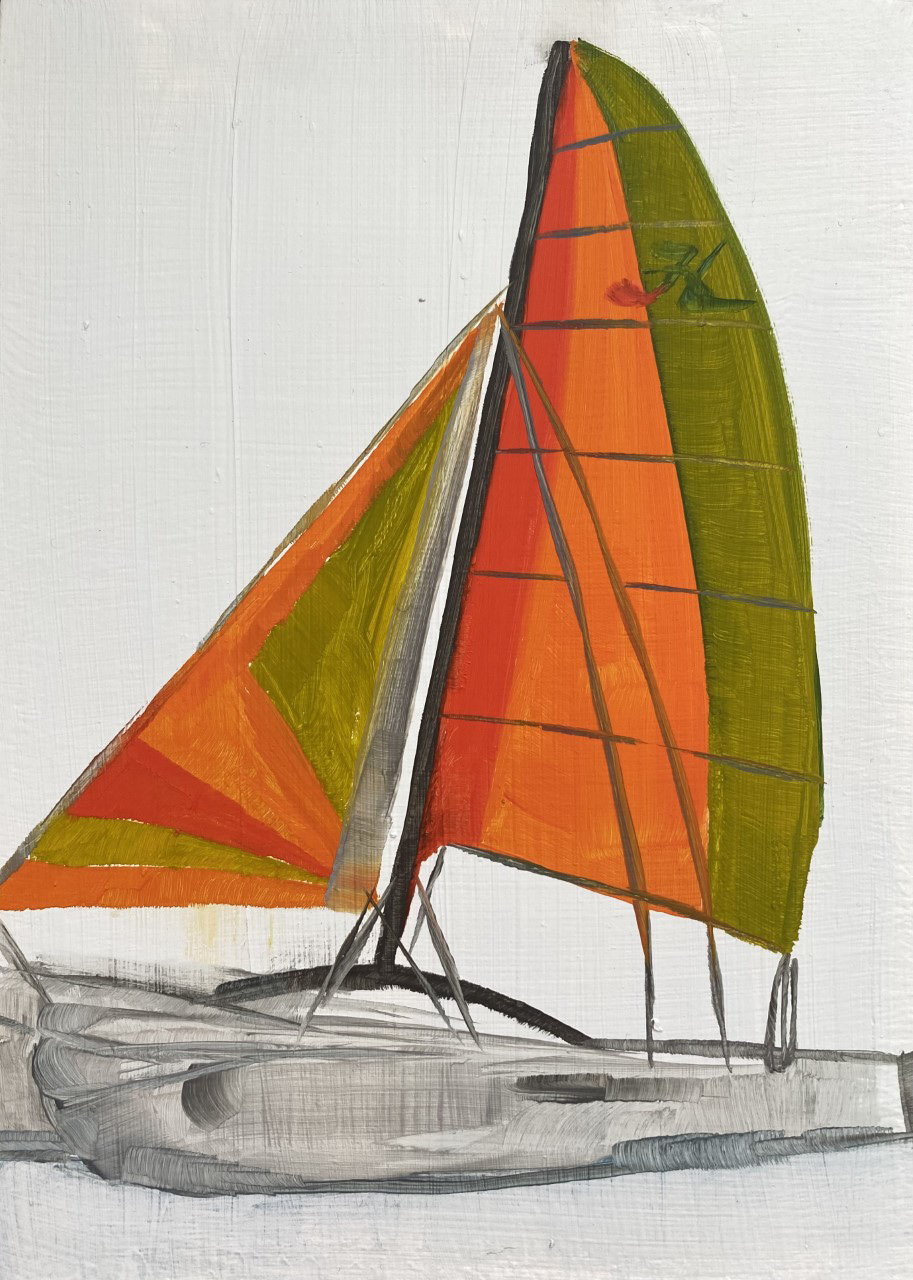 Hobie Cat, A Little Bit of Everything, oil on board, 5 X 7", 2015