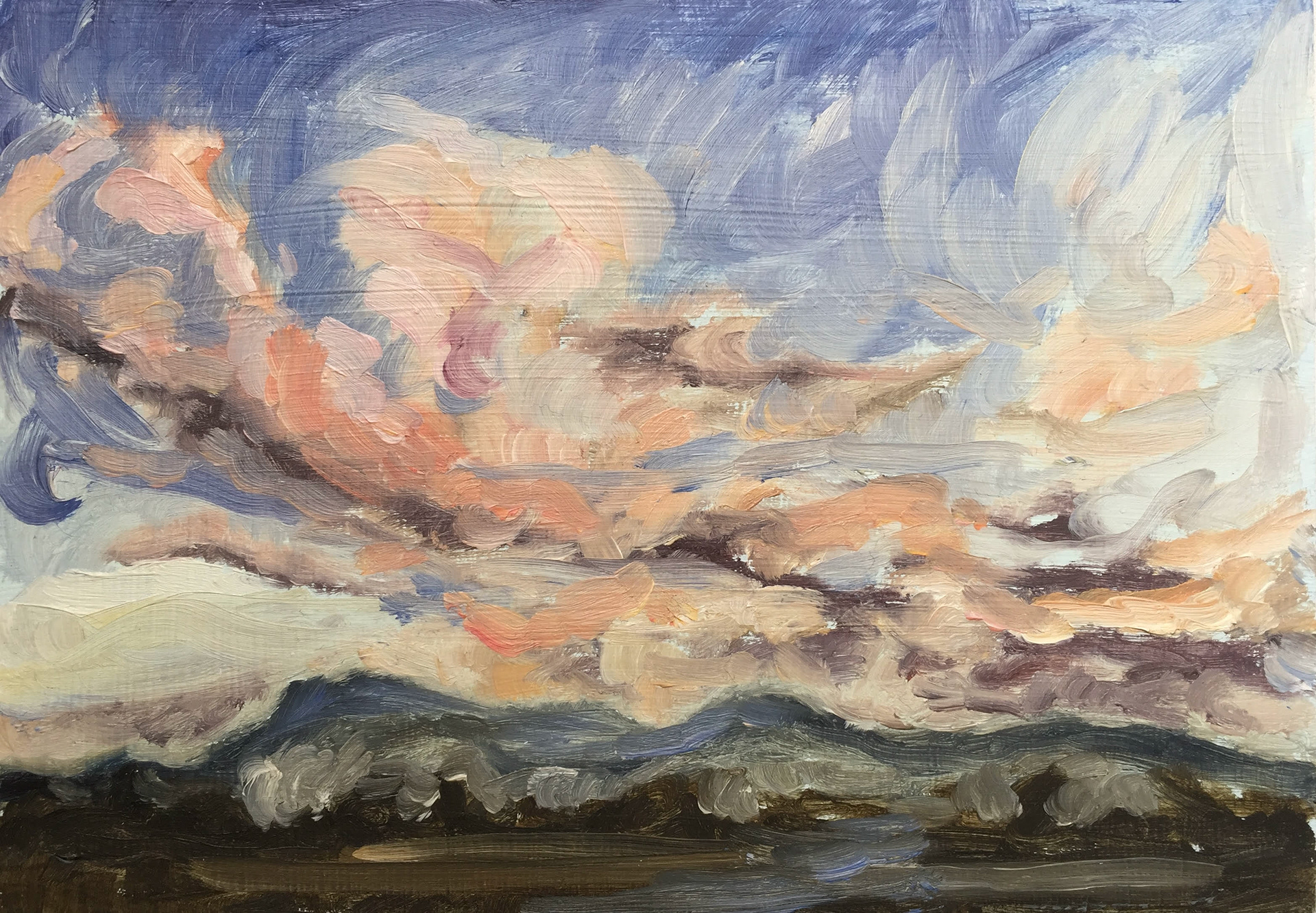 Italian Skyline, A Little Bit of Everything, oil on board, 5 X7", 2016