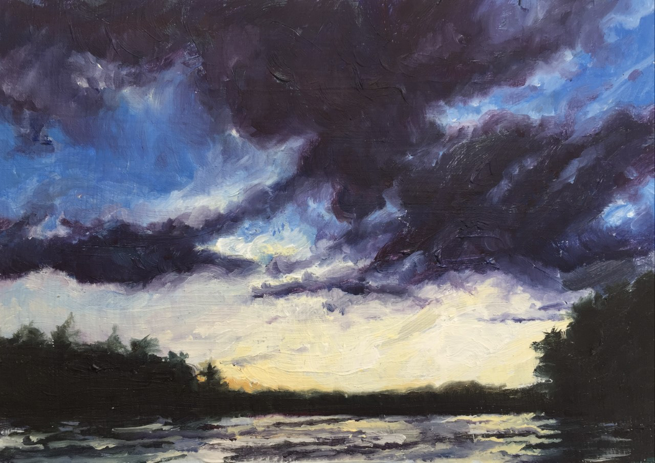 Lake Muskoka, A Little Bit of Everything, oil on board, 5 X 7", 2016