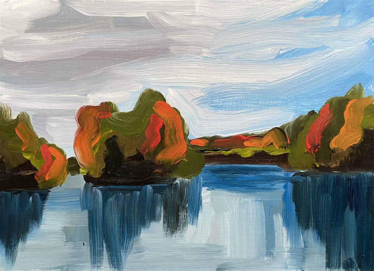 Colourful Foliage, A Little Bit of Everything, oil on board, 5 X 7", 2014