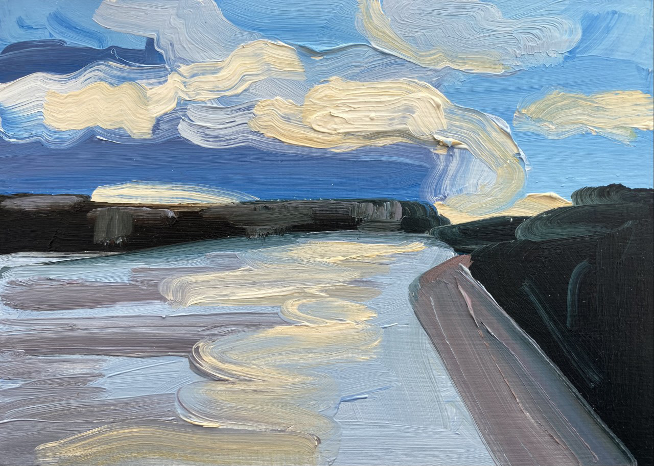River Seine, A Little Bit of Everything, oil on board, 5 X 7", 2014