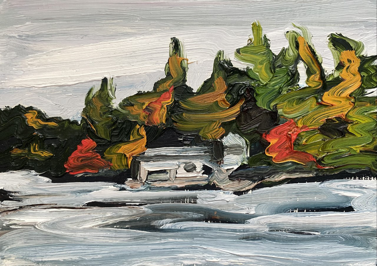 Colourful Fall Foliage on Crawford, A Little Bit of Everything, oil on board, 5 X 7", 2014