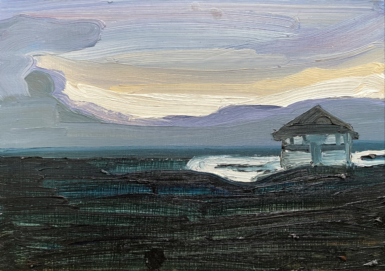 Fort Beauséjour overlooking the Tantramar River, A Little Bit of Everything, oil on board, 5 X 7", 2014