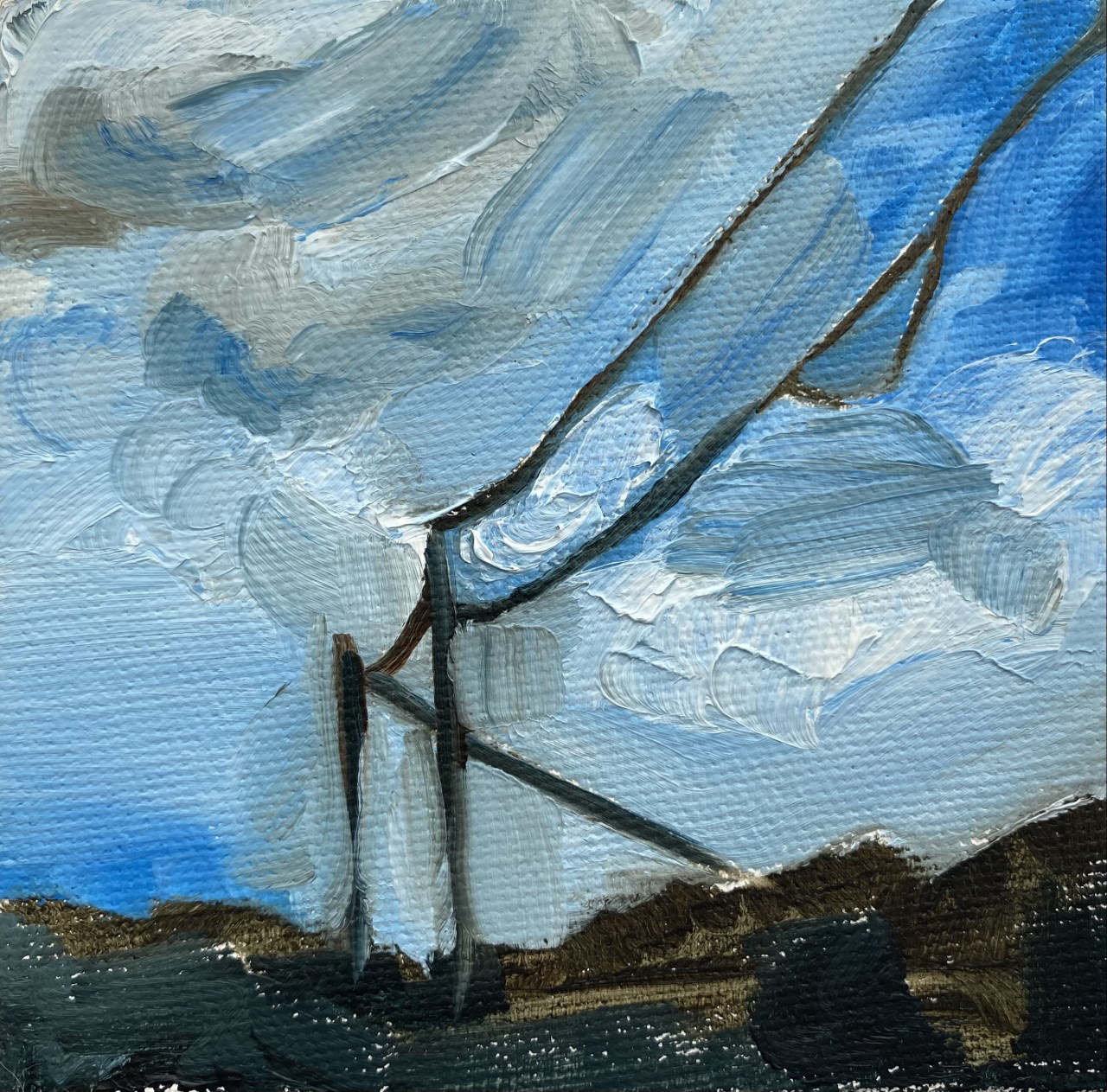 Cap-Pelé, New Brunswick, A Little Bit of Everything, oil on board, 4 X 4", 2015
