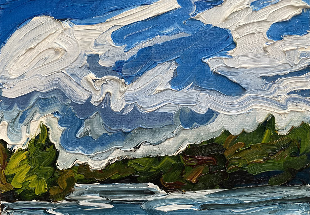 Fall Winds, A Little Bit of Everything, oil on board, 5 X 7", 2014
