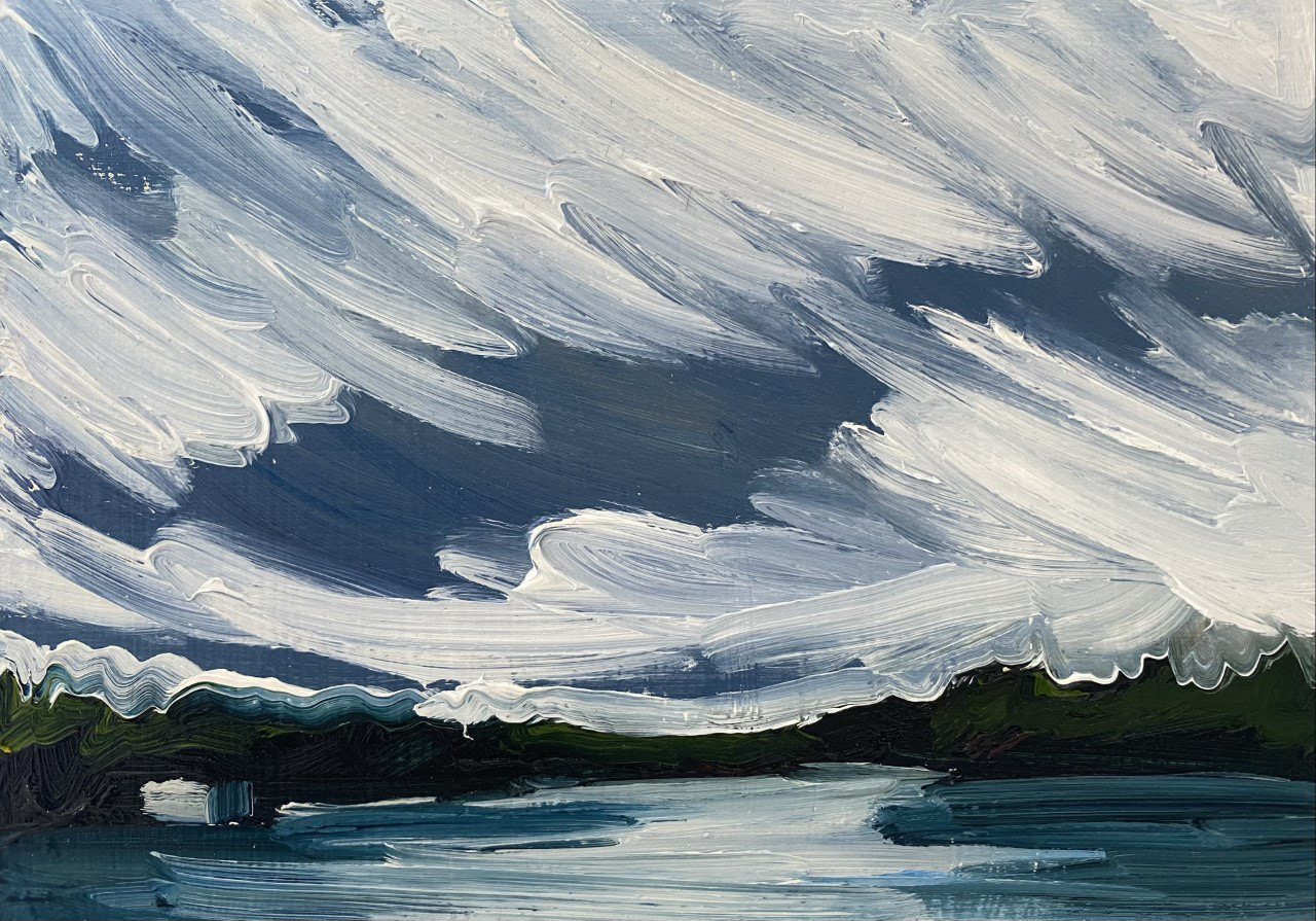 Sweeping Clouds, A Little Bit of Everything, oil on board, 5 X 7", 2015