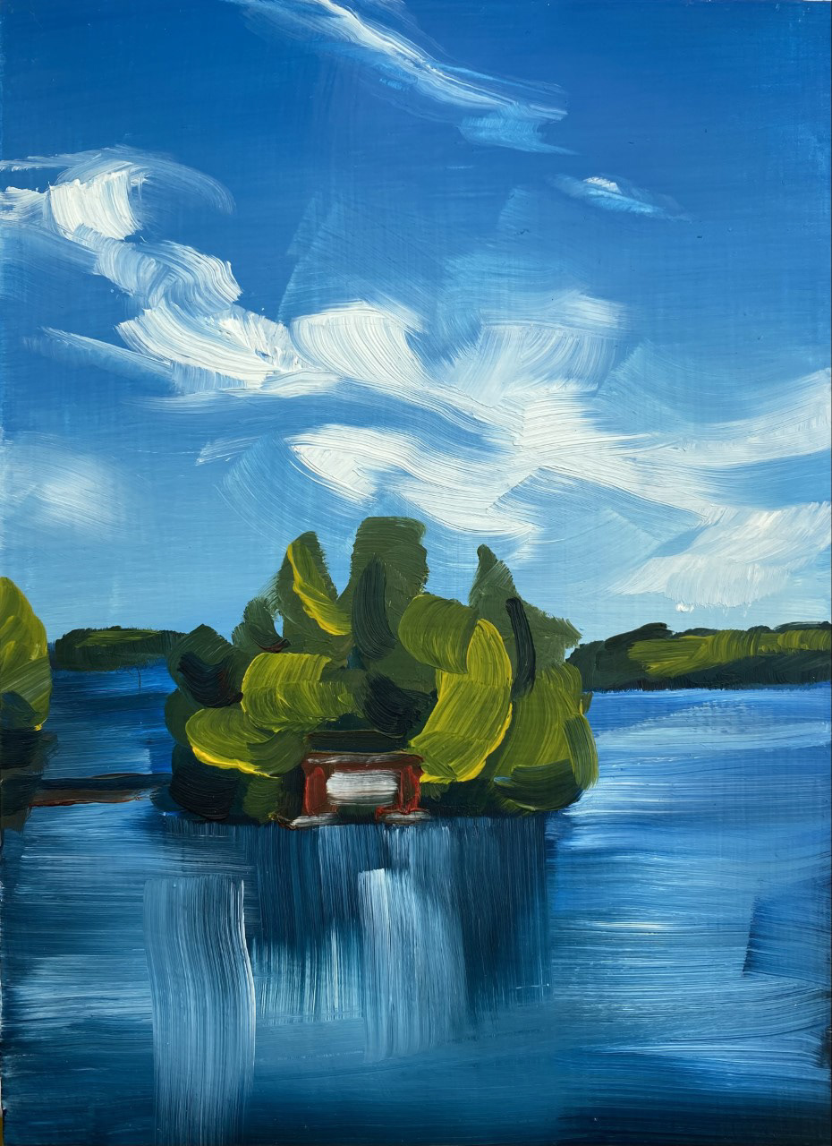 Blues, A Little Bit of Everything, oil on board, 5 X 7", 2014