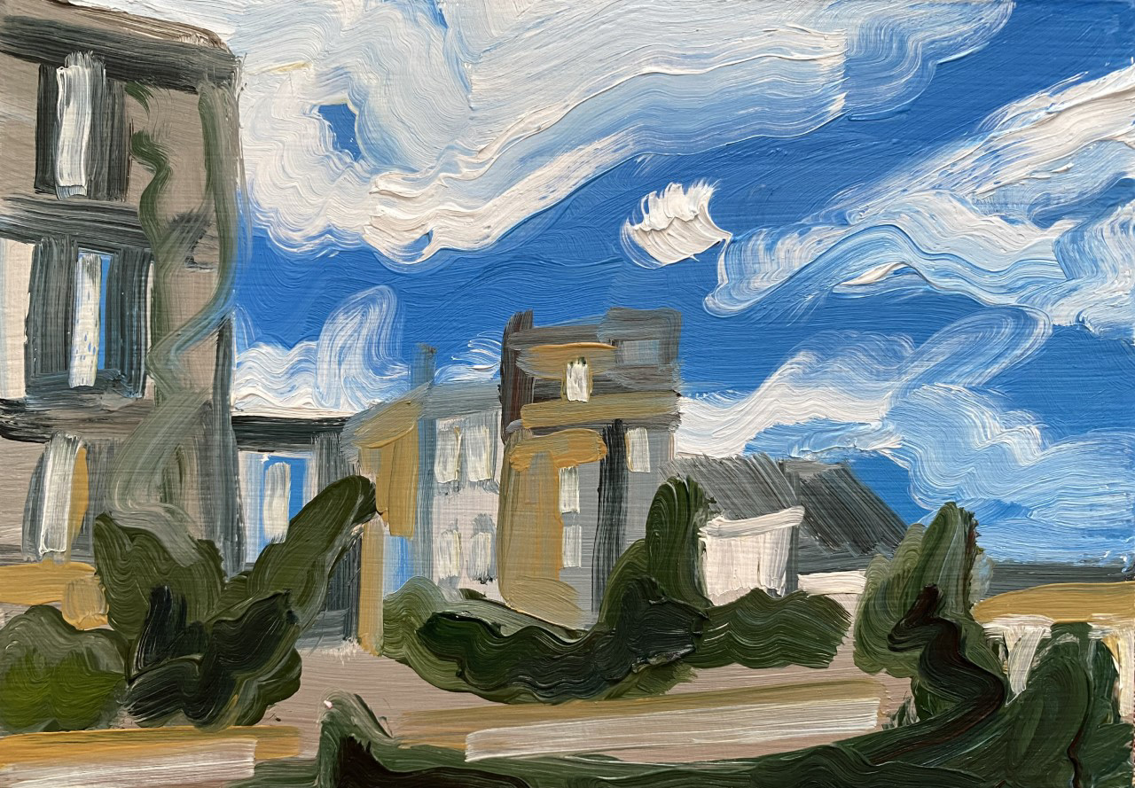 Montmartre, Paris France, A Little Bit of Everything, oil on board, 5 X 7", 2014