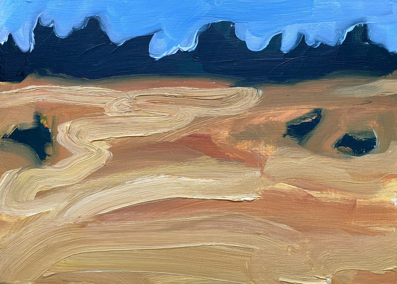 High Marsh Toward Aulac, A Little Bit of Everything, oil on board, 5 X 7", 2014