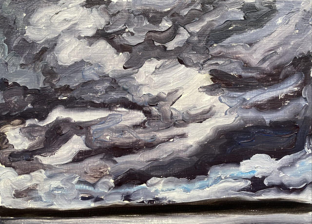 Building Storm, A Little Bit of Everything, oil on board, 5 X 7", 2015