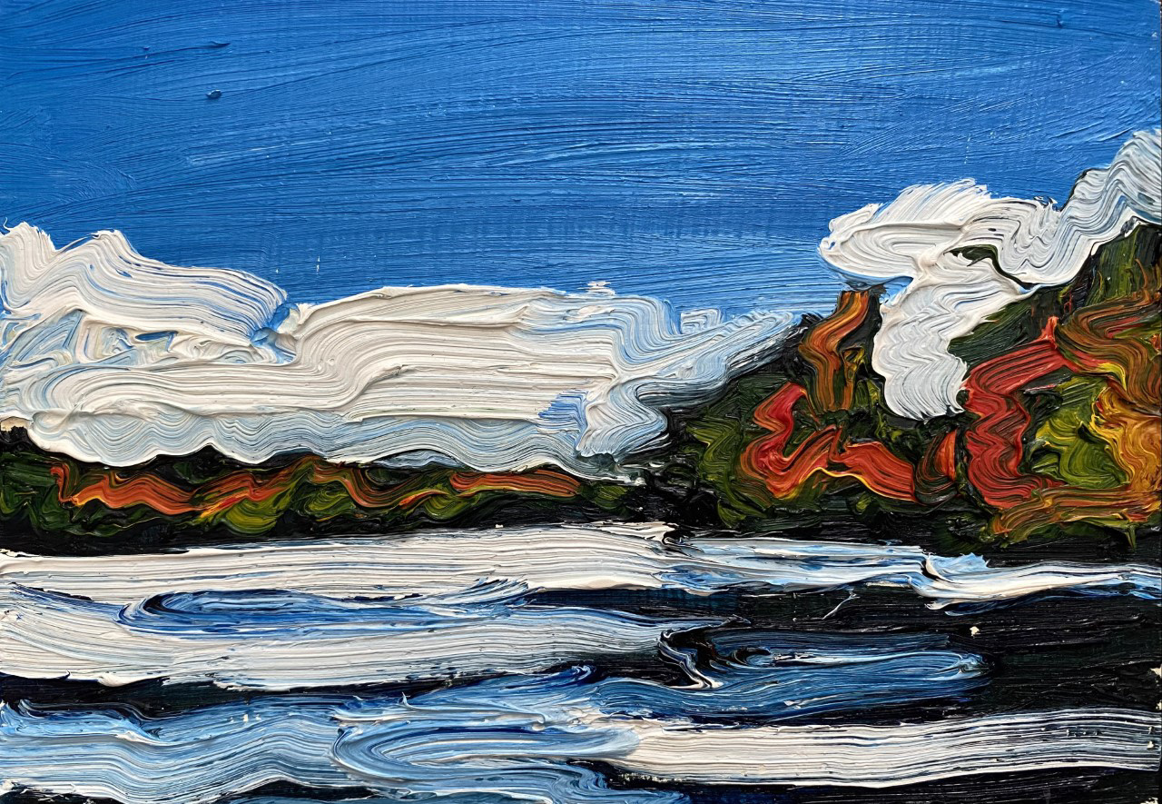 Chill in the Air, A Little Bit of Everything, oil on board, 5 X 7", 2014