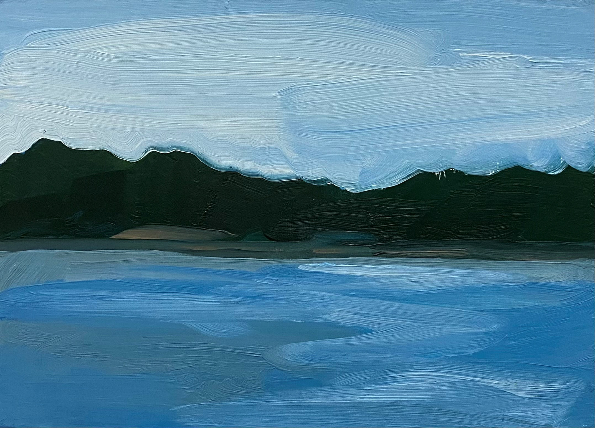 Sweeping Blues, A Little Bit of Everything, oil on board, 5 X 7", 2015, Status: In private collection