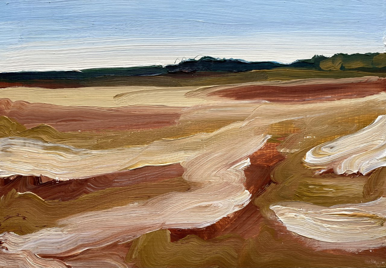 Golden Fields of Wheat, A Little Bit of Everything, oil on board, 5 X 7", 2014