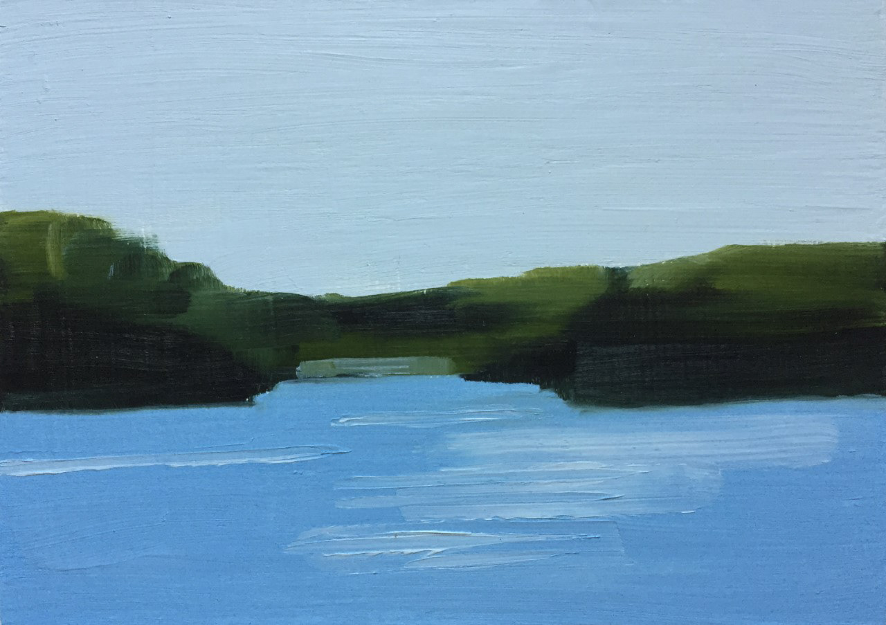 Calm Water, A Little Bit of Everything, oil on board, 5 X 7", 2015