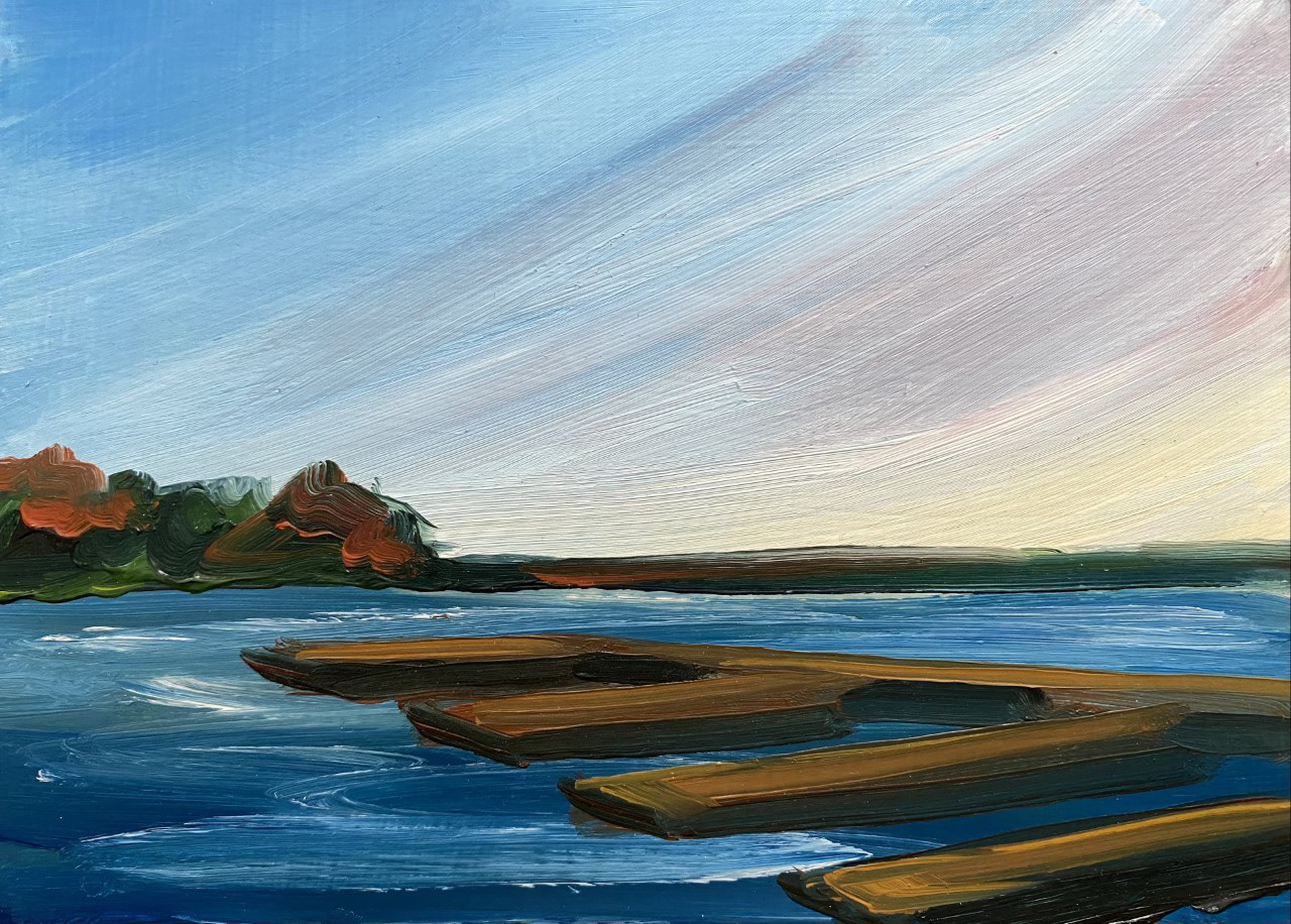 Windermere Docks, A Little Bit of Everything, oil on board, 5 X 7", 2014