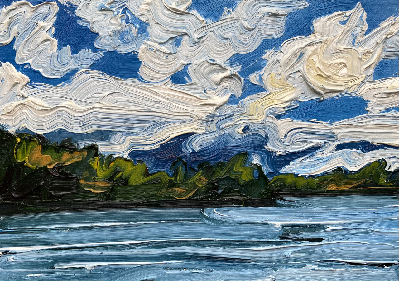 Flecks of Amber, A Little Bit of Everything, oil on board, 5 X 7", 2014