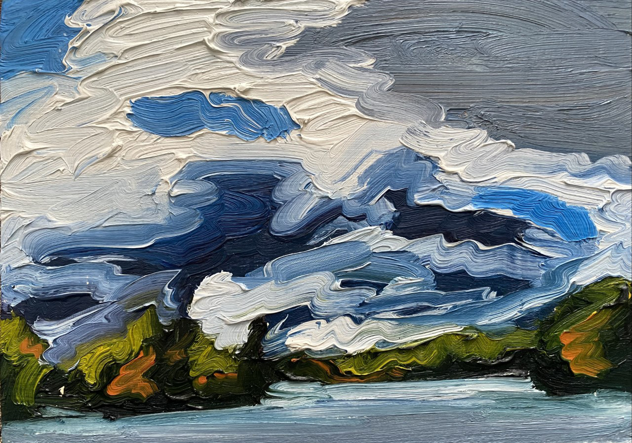 Fall Storm Clouds, A Little Bit of Everything, oil on board, 5 X 7", 2014