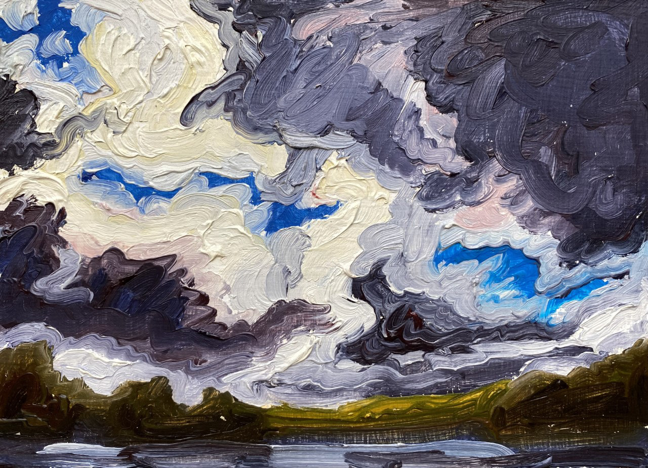 Cracks of Blue, A Little Bit of Everything, oil on board, 5 X 7", 2015