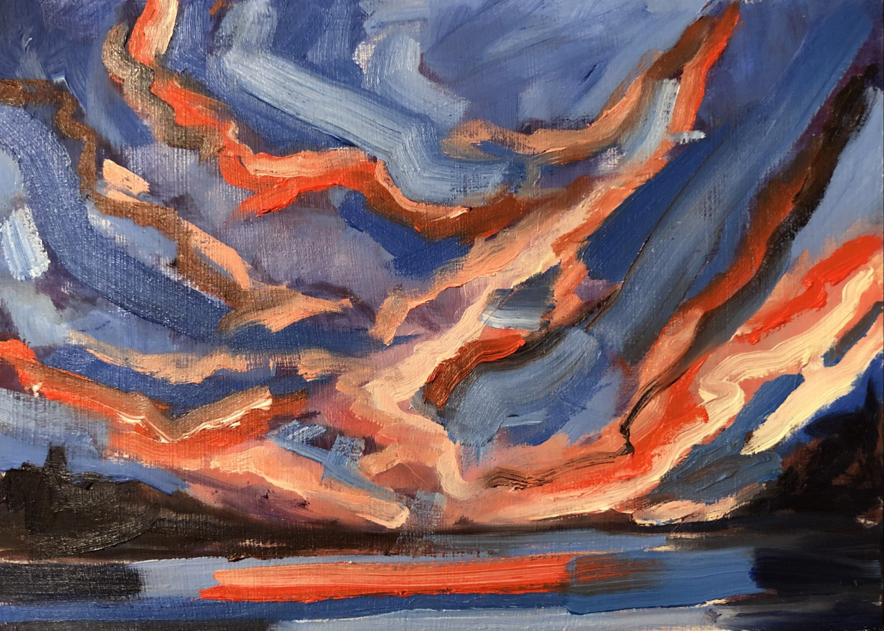 Last Light, oil on board, 5 X 7", 2021, Status: in private collection