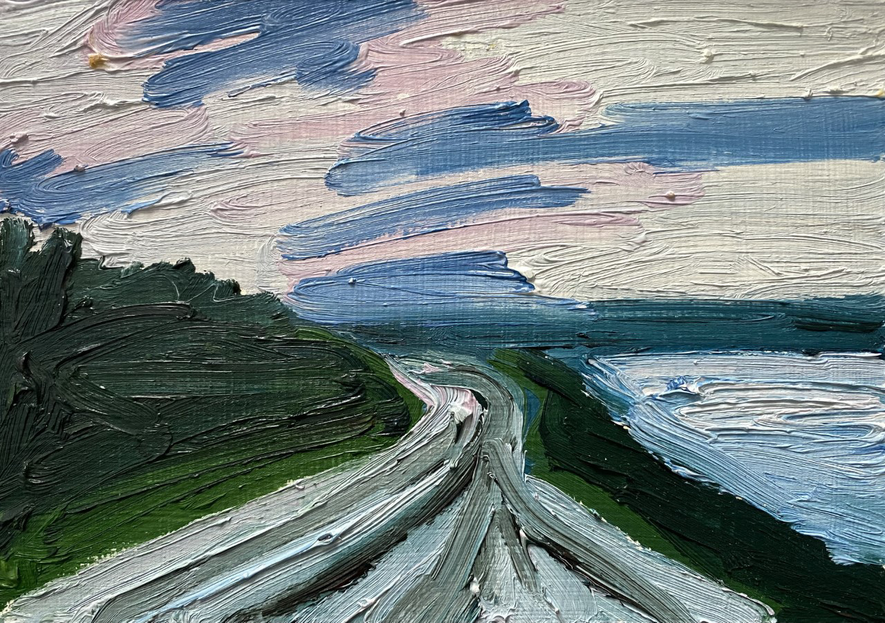 Coastal Road, A Little Bit of Everything, oil on board, 5 X 7", 2014