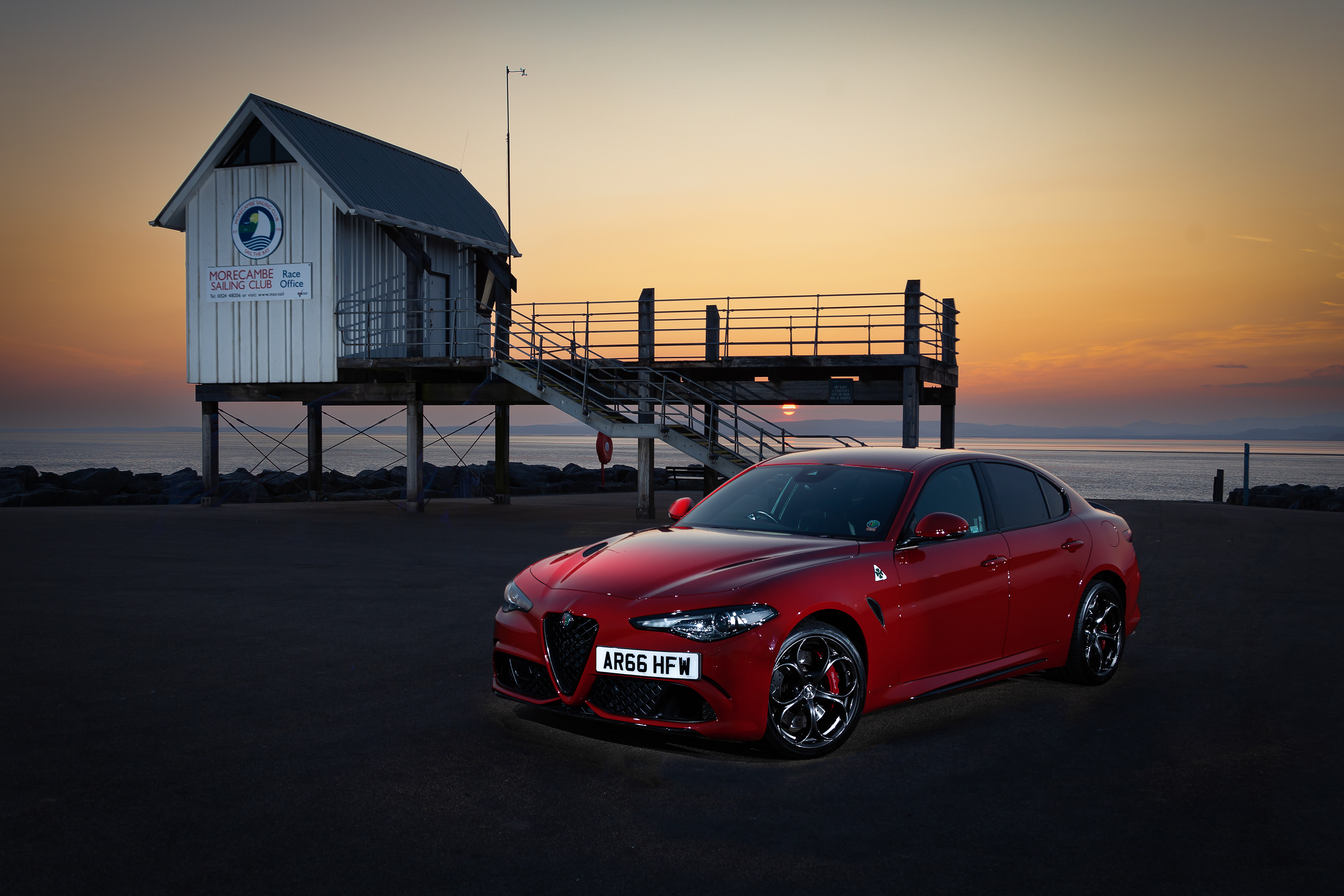 Alfa Romeo Giulia Quadrifoglio with off camera flash .