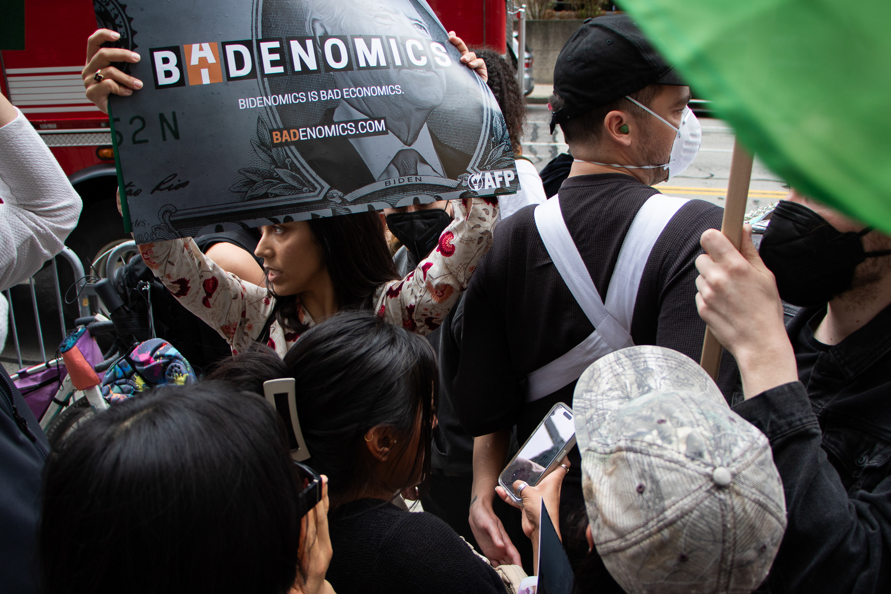 Anti_Bidenomics and Pro-Palestine groups clash right outside the United Steel Building where President Biden addressed new actions regarding protection to U.S Steel and their workers.