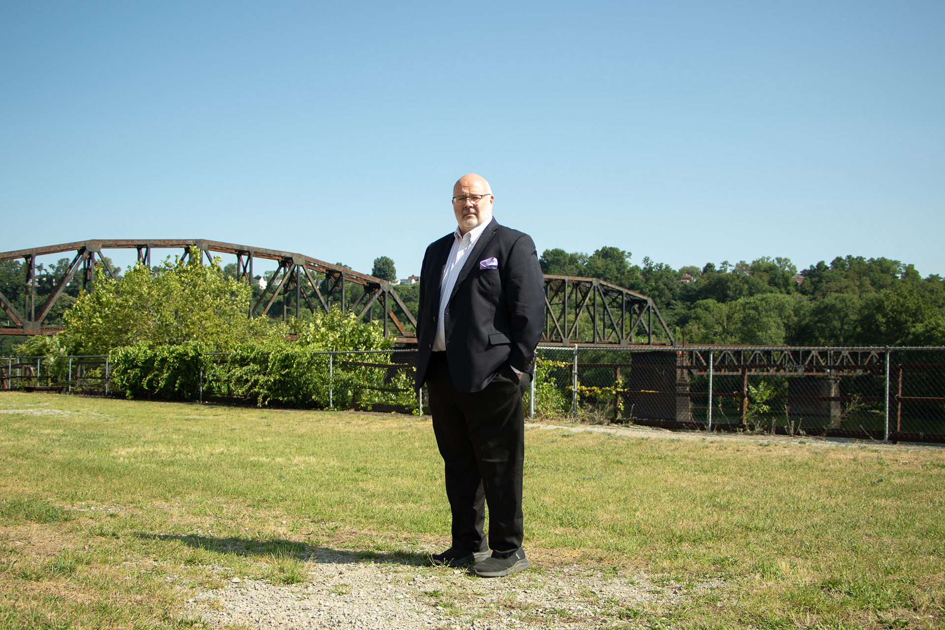 Augie Carlino stands outside of the PumpHouse in the Waterfront on July 26th, 2024.